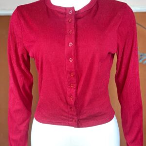 2sets longsleeve crewneck button down ribbed top