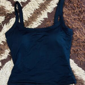 Black square neck cami tank with adjustable straps