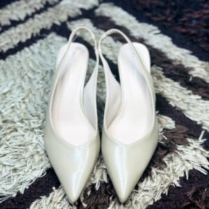 Beige Pointed Toe Slingback Shoe