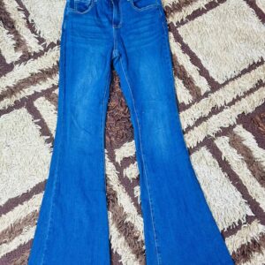 Blue high rise flare jeans