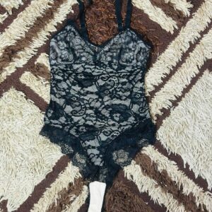 Black lace shapewear bodysuit