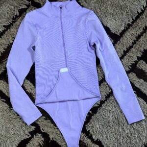 Purple womens mock turtle neck long sleeve