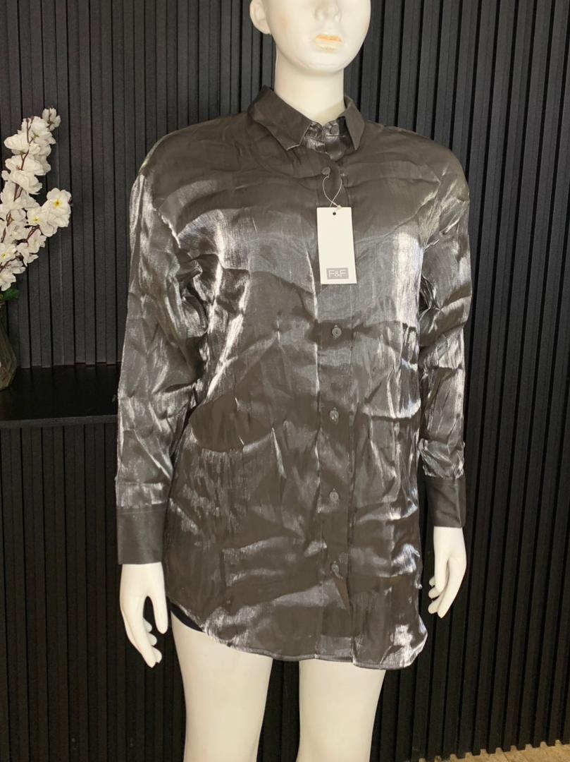 Stylish Women’s Satin Long Sleeve Shirt Dress 4 Stylish Women’s Satin Long Sleeve Shirt Dress - Image 4