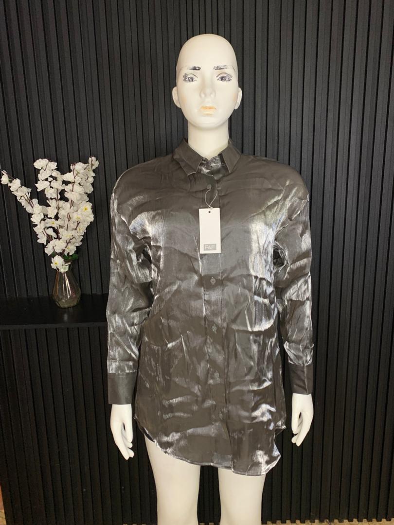 Stylish Women’s Satin Long Sleeve Shirt Dress 1 Stylish Women’s Satin Long Sleeve Shirt Dress