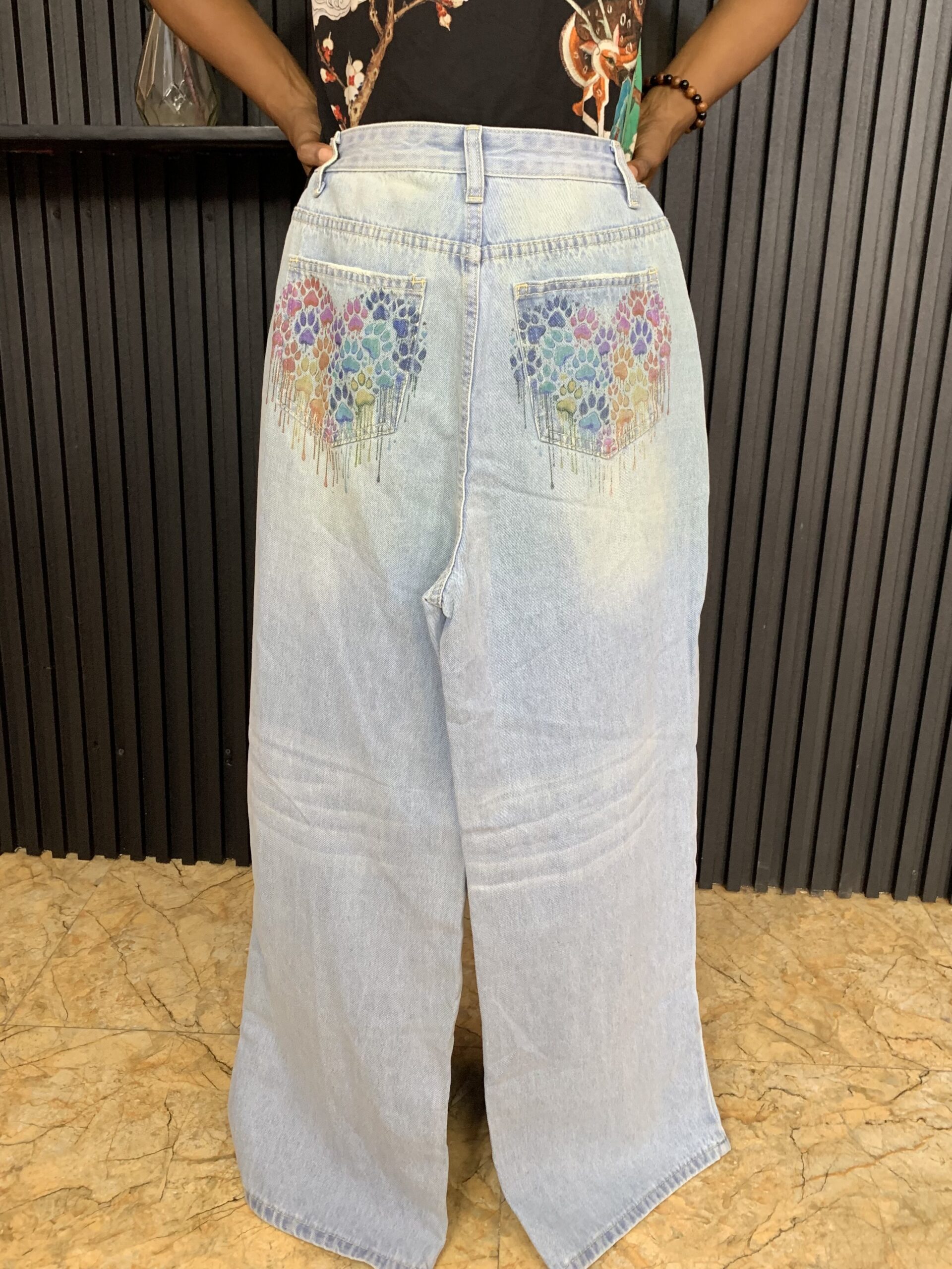 Elegant High-Waist Wide Leg Light Wash Denim Jeans 3 Elegant High-Waist Wide Leg Light Wash Denim Jeans - Image 3