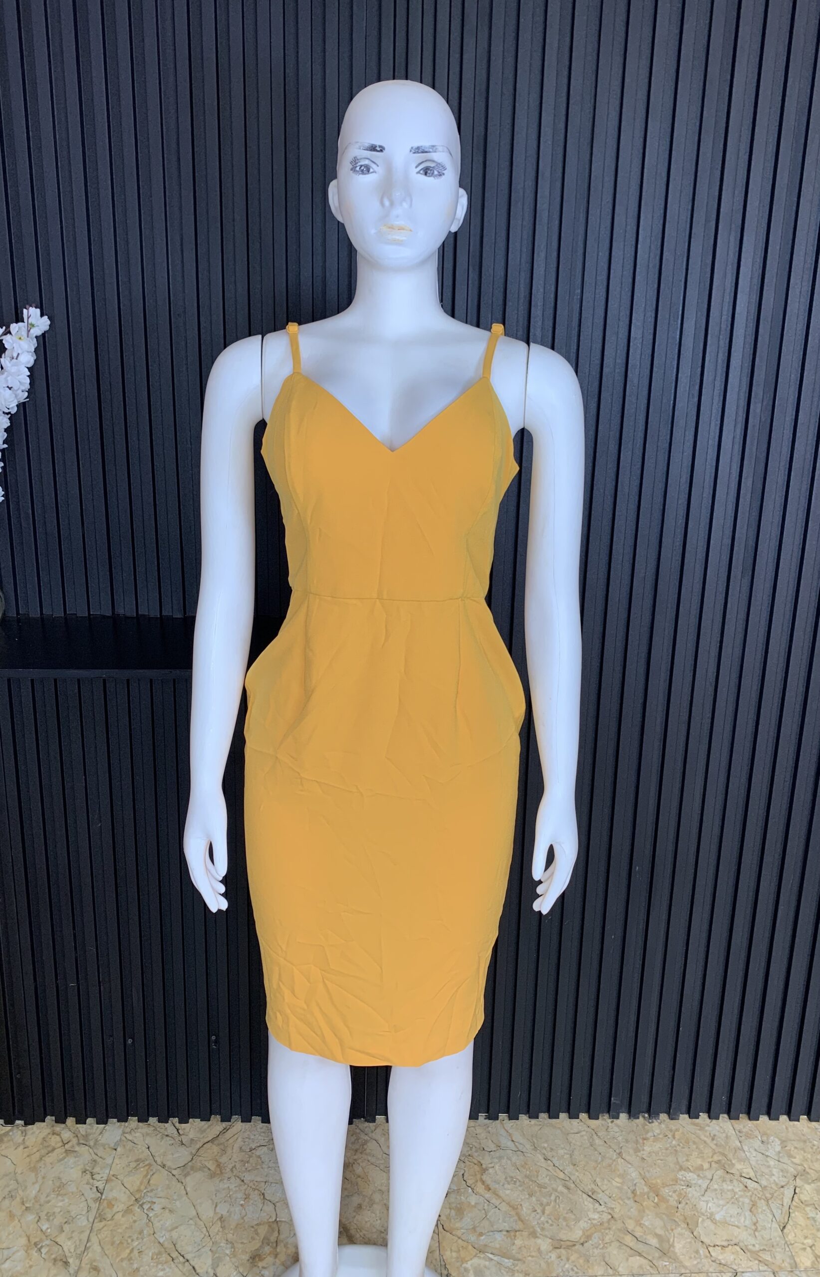 Chic Yellow Body Fitted Dress 4 Chic Yellow Body Fitted Dress - Image 4