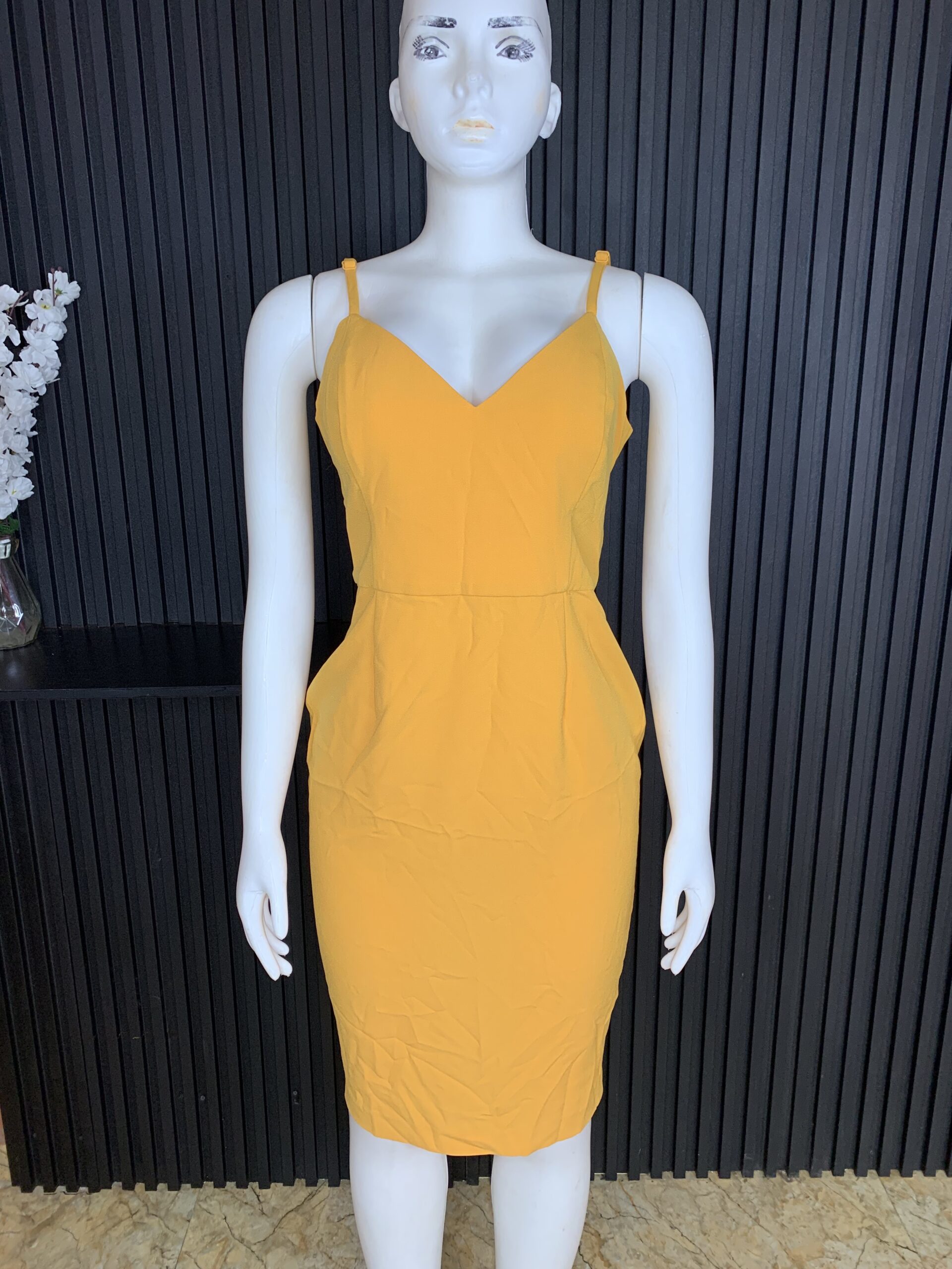 Chic Yellow Body Fitted Dress 2 Chic Yellow Body Fitted Dress - Image 2