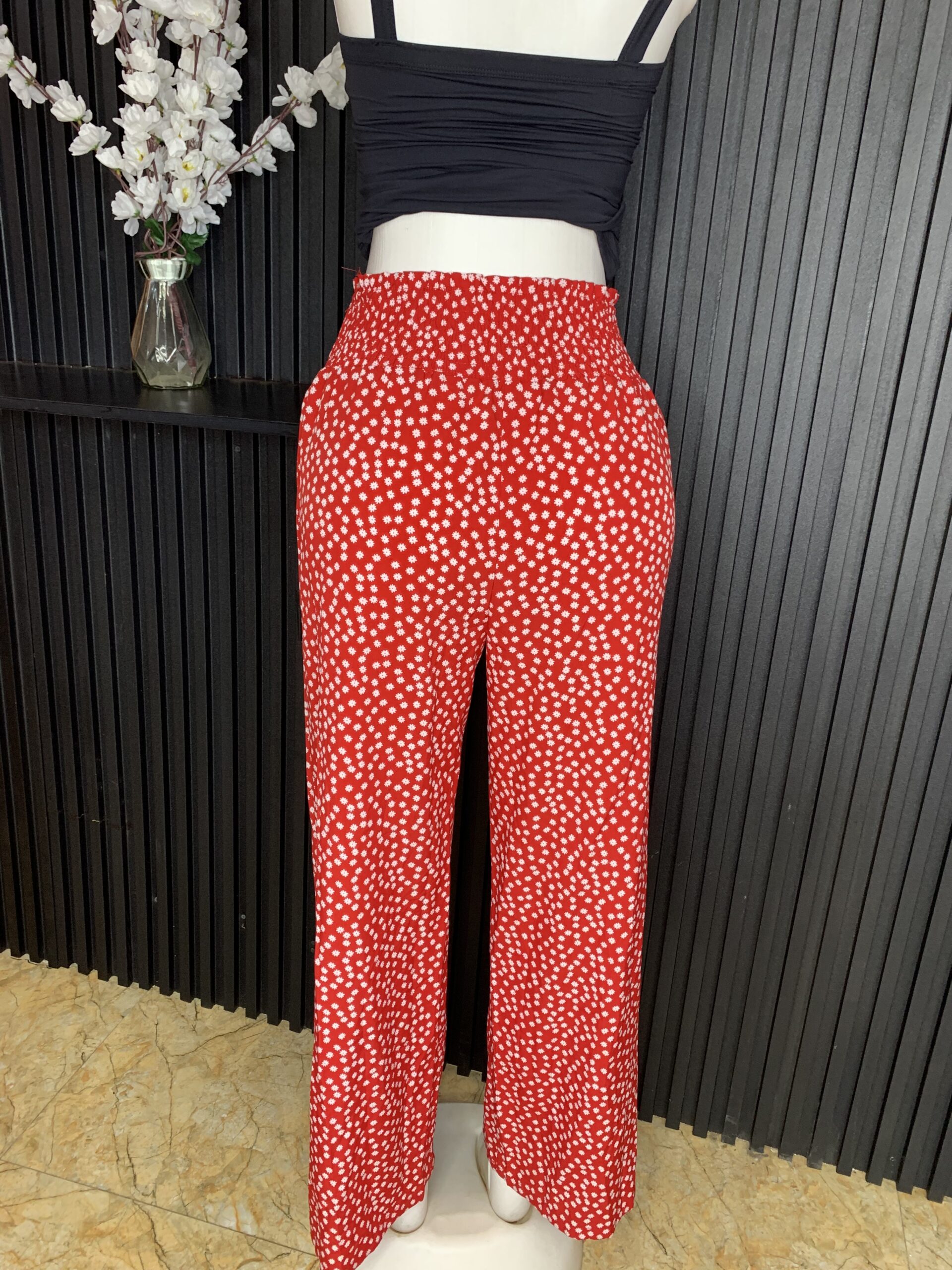 Premium Red Wide Leg Pant 1 Premium Red Wide Leg Pant