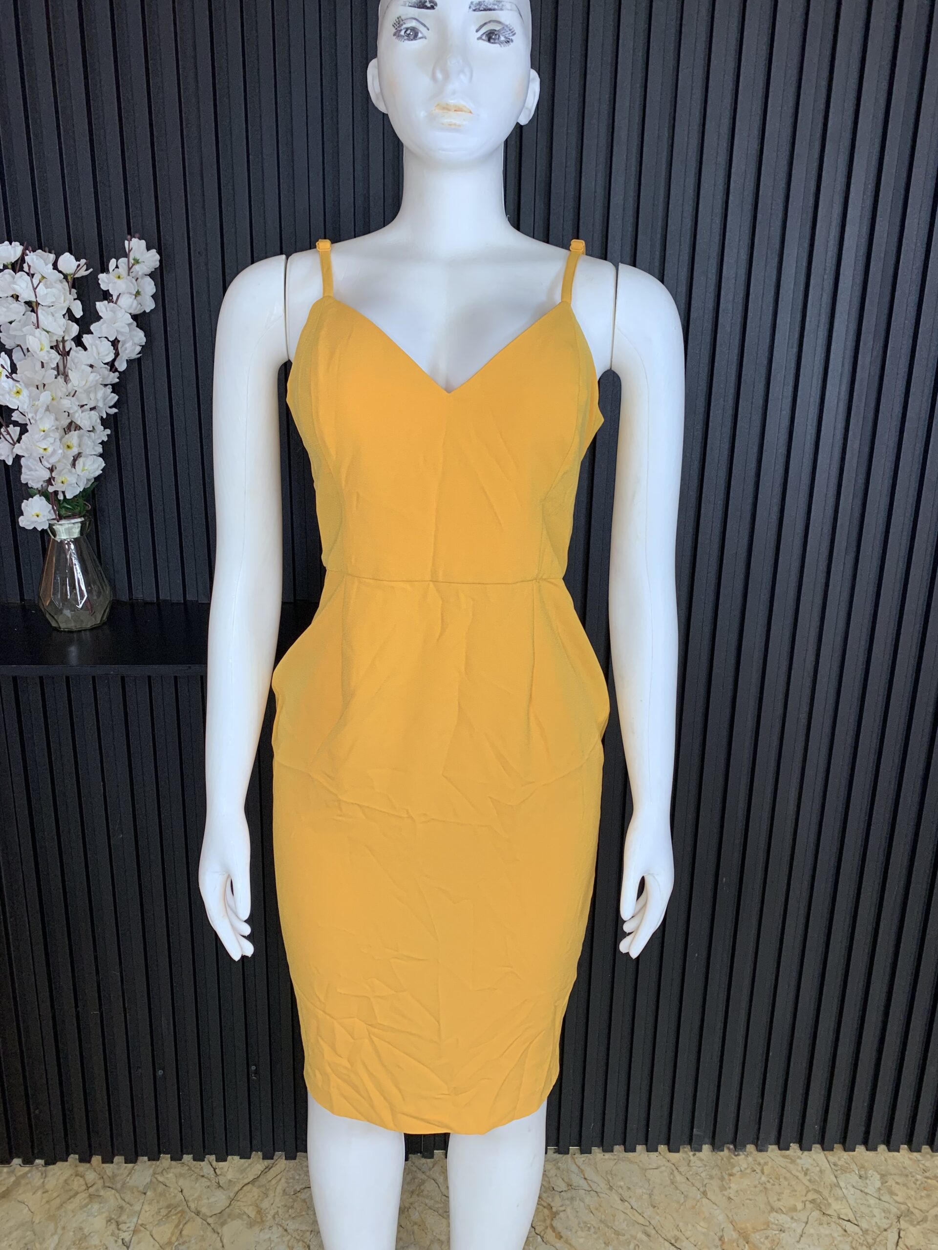 Chic Yellow Body Fitted Dress 5 Chic Yellow Body Fitted Dress - Image 5