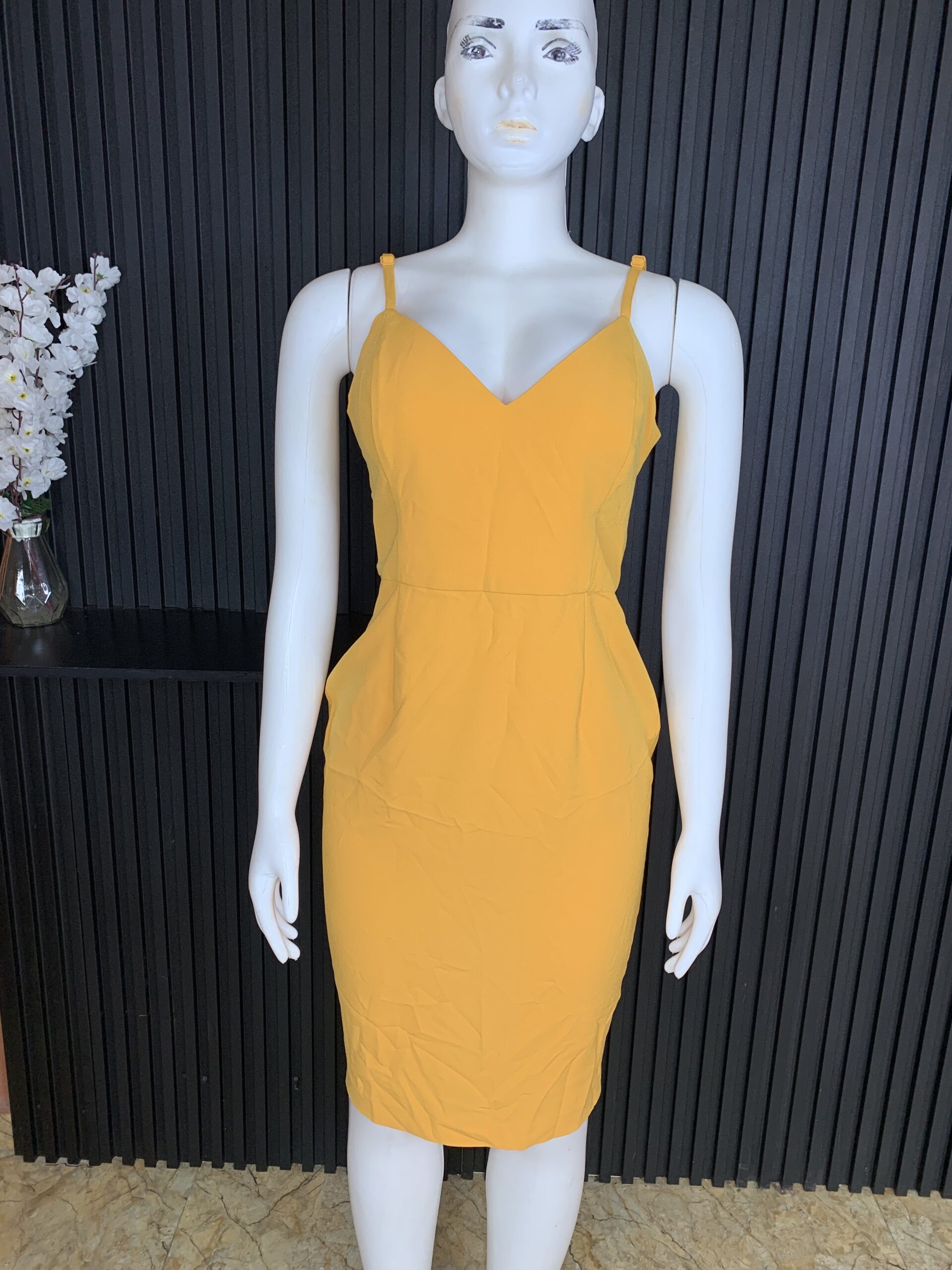 Chic Yellow Body Fitted Dress 1 Chic Yellow Body Fitted Dress