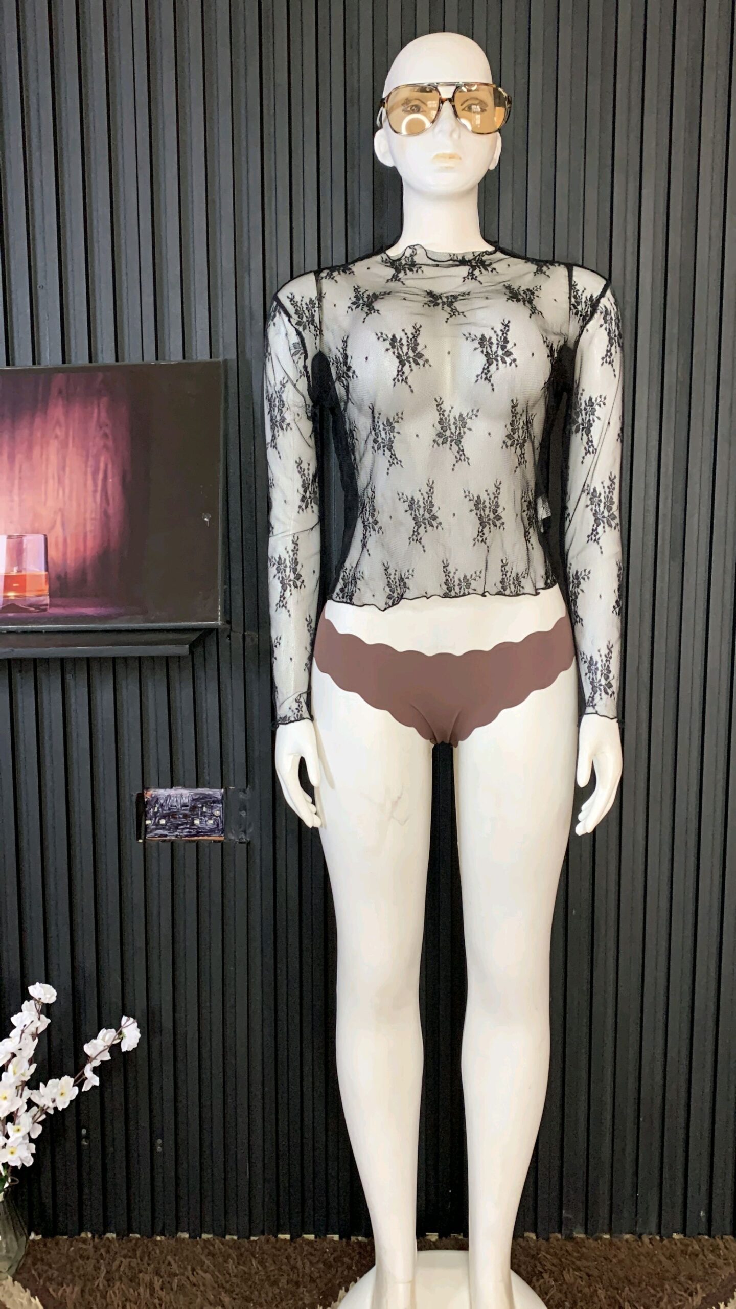 Elegant Sheer Floral Lace Long Sleeve Top 6 Elegant Sheer Floral Lace Long Sleeve Top - Image 6