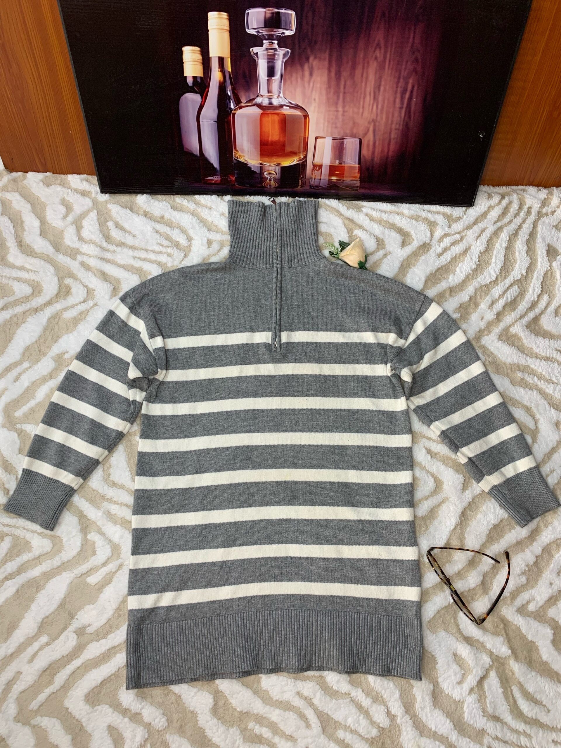 Striped Sweater Dress 4 Striped Sweater Dress - Image 4