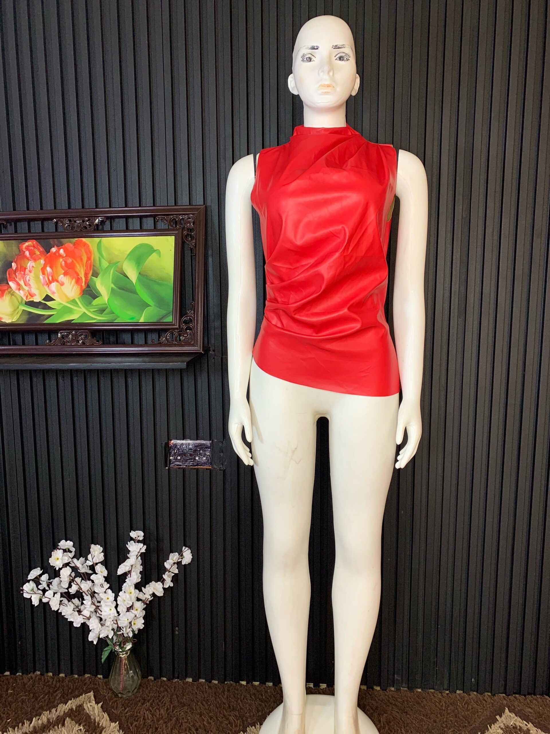 Red Satin Blouse 1 Red Satin Blouse