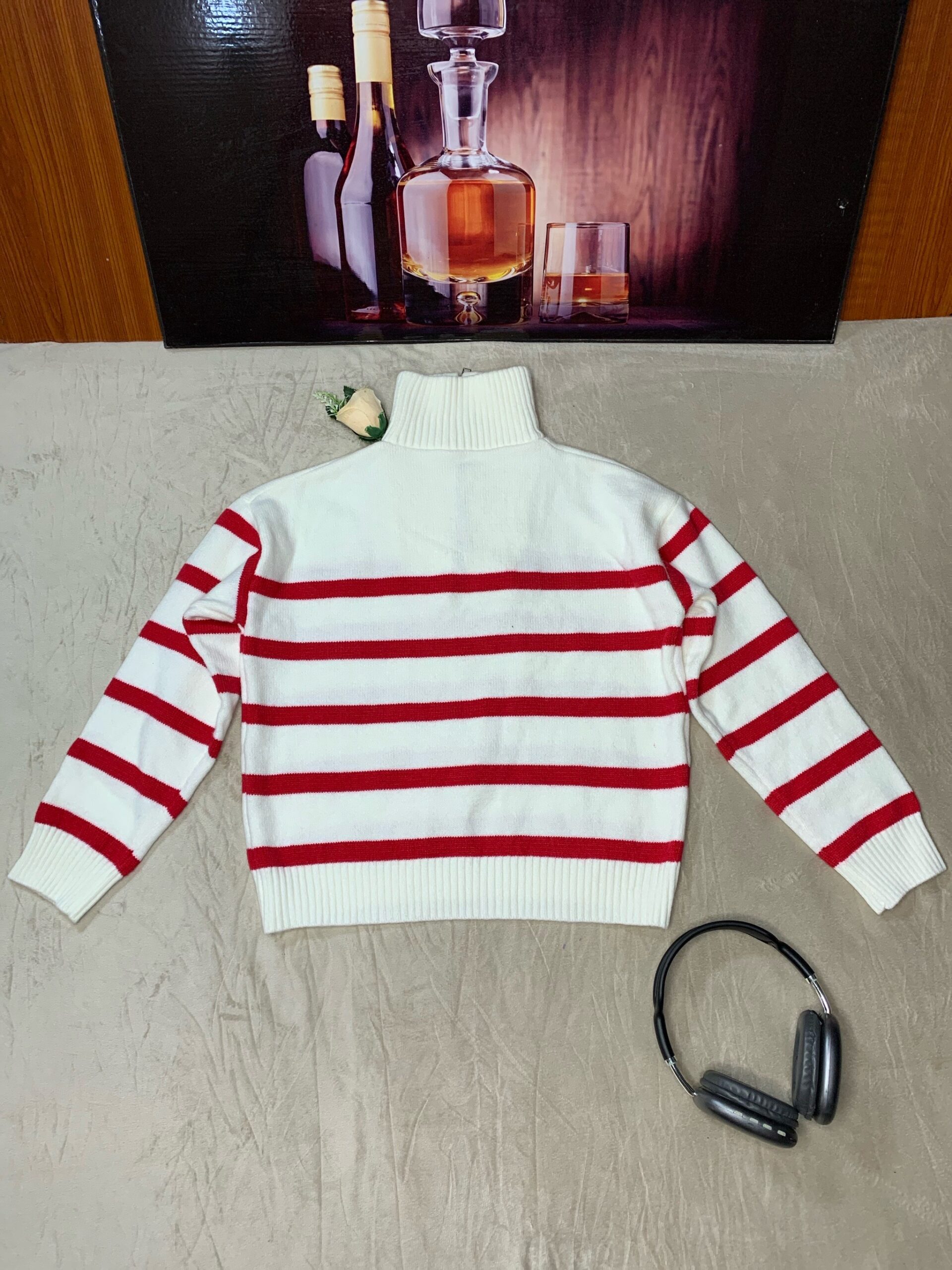 Striped Zip Sweater 5 Striped Zip Sweater - Image 5