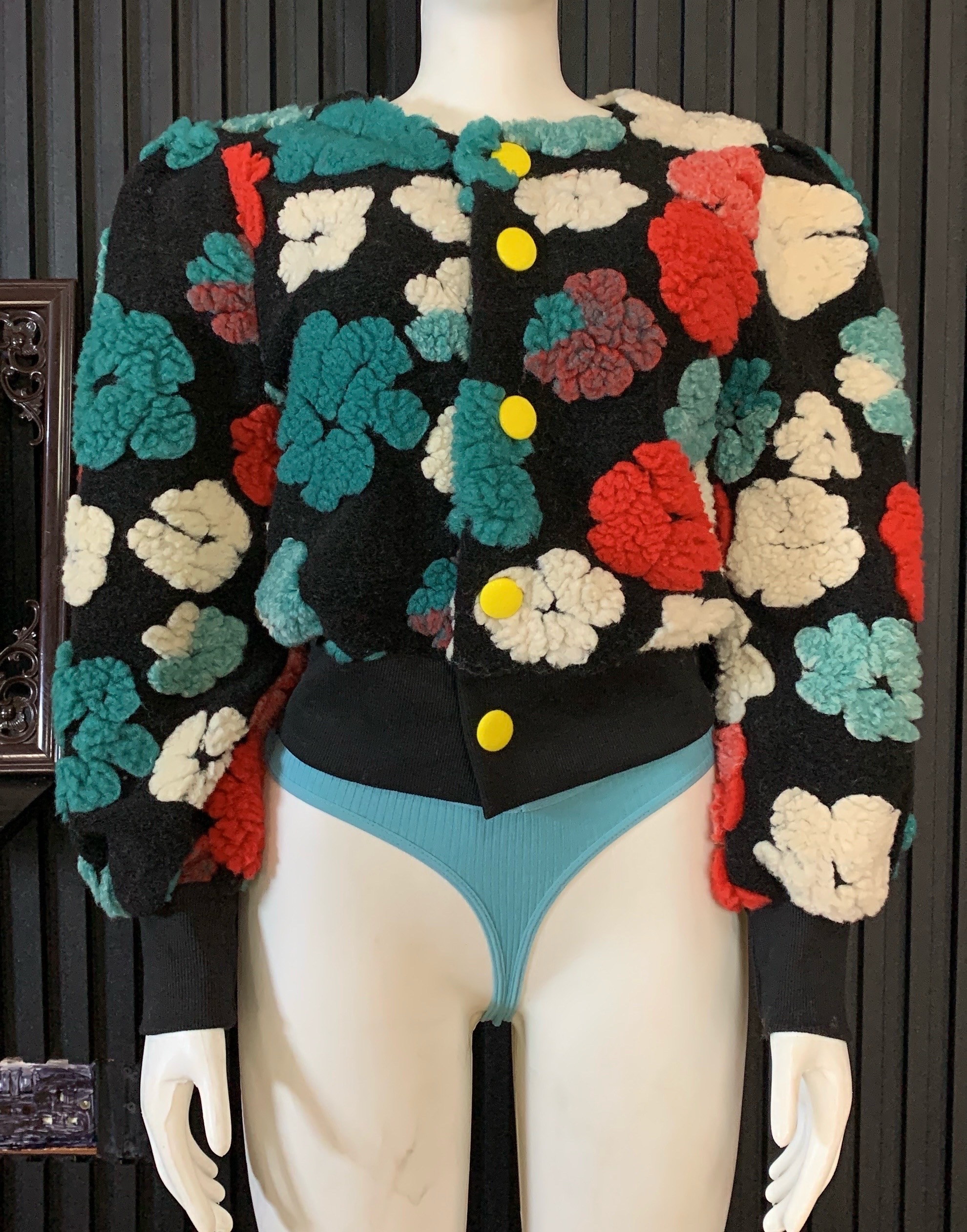 BloomCharm Women’s Floral Knit Cardigan – Soft Wool Blend Fashion Sweater Nigeria 2 BloomCharm Women’s Floral Knit Cardigan – Soft Wool Blend Fashion Sweater Nigeria - Image 2