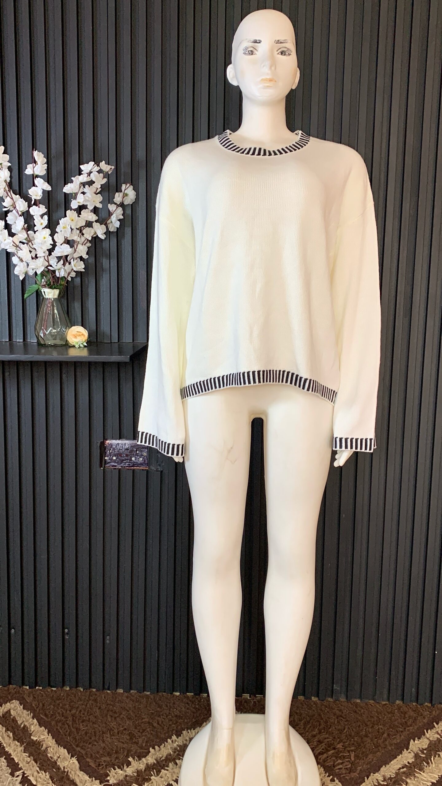 SnowLuxe Women’s Knit Sweater – White Long Sleeve Casual Knitwear Nigeria 1 SnowLuxe Women’s Knit Sweater – White Long Sleeve Casual Knitwear Nigeria