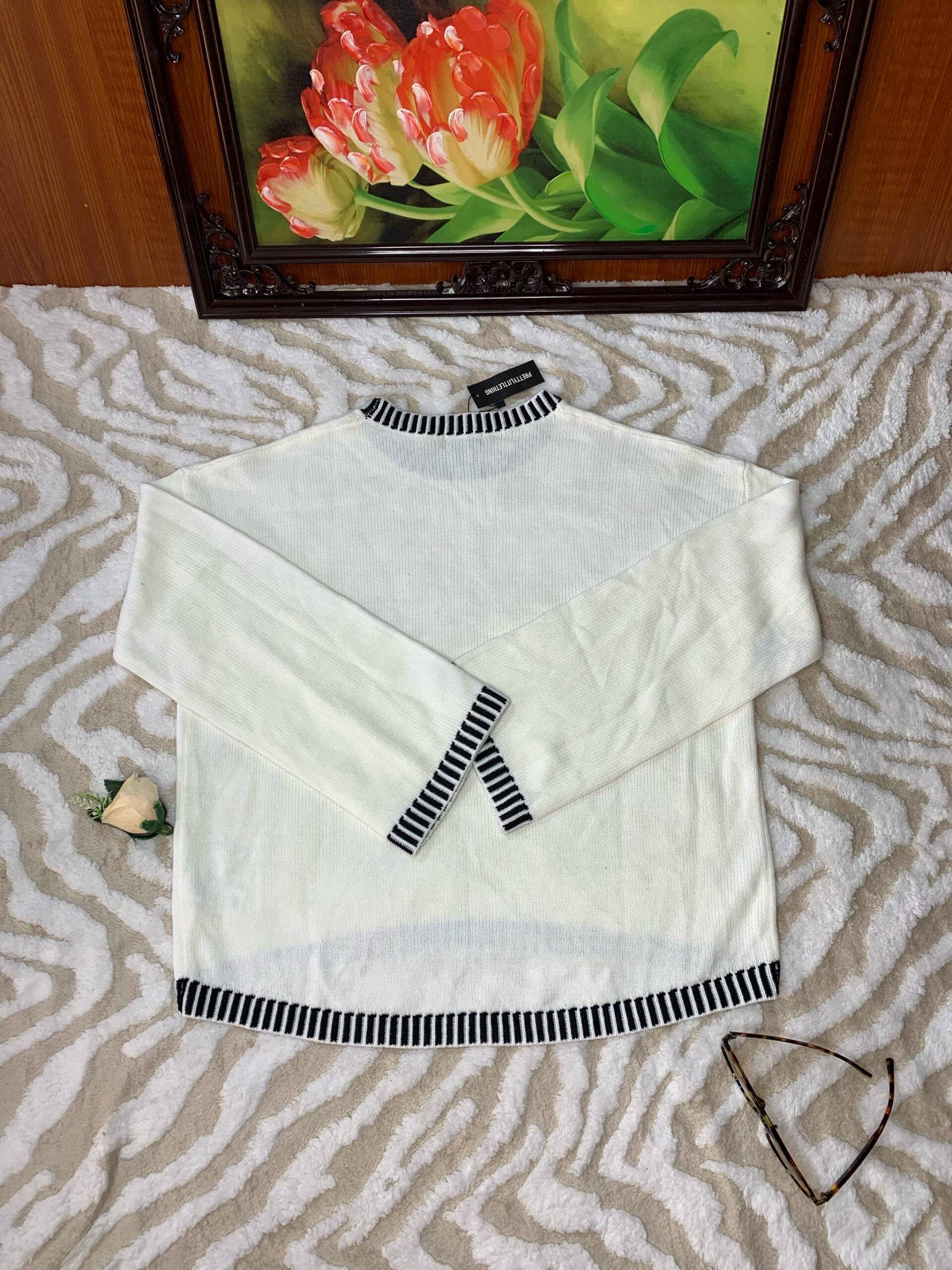 SnowLuxe Women’s Knit Sweater – White Long Sleeve Casual Knitwear Nigeria 5 SnowLuxe Women’s Knit Sweater – White Long Sleeve Casual Knitwear Nigeria - Image 5