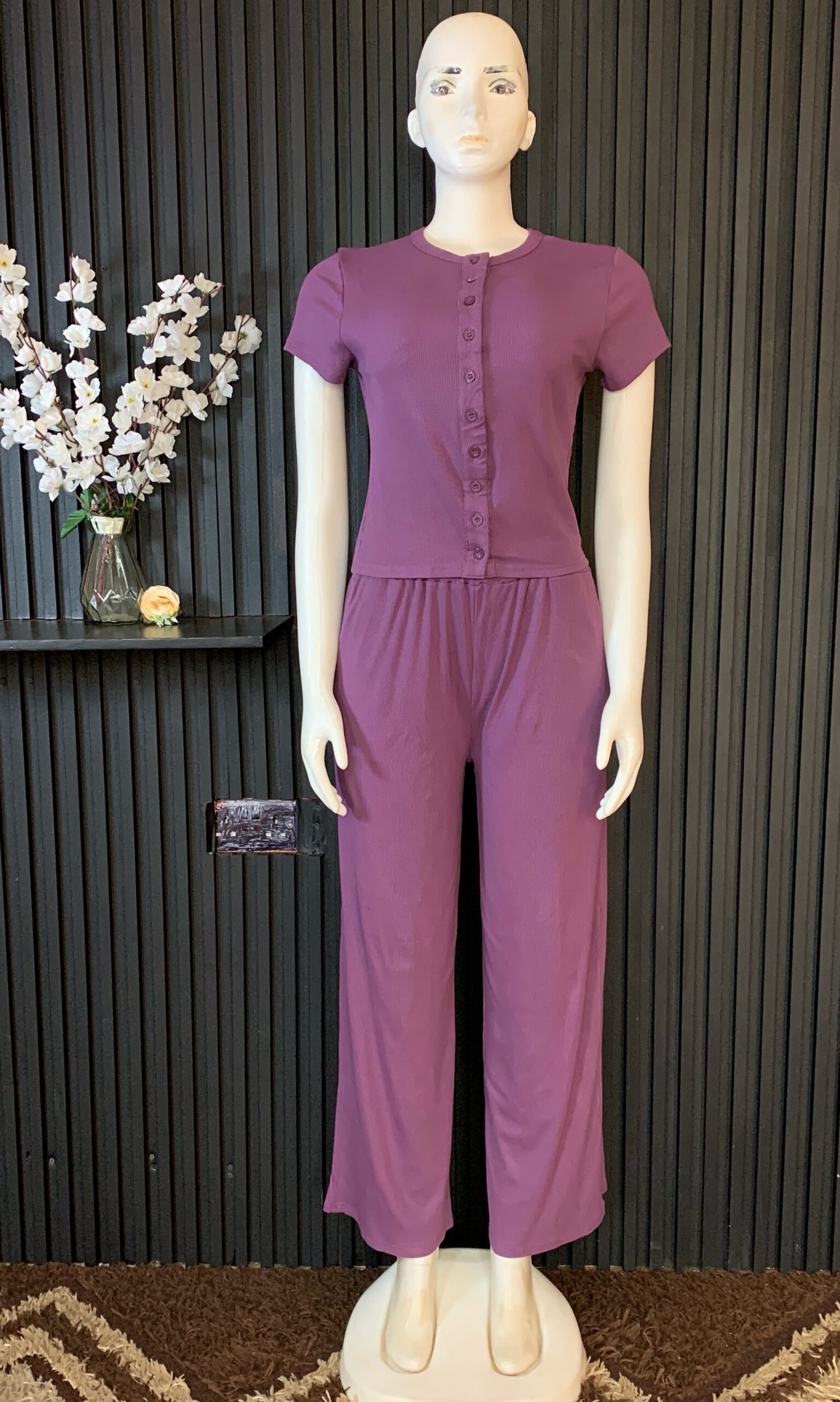 ComfortEase Women’s Ribbed Lounge Set – Soft Casual Two-Piece Outfit Nigeria 1 ComfortEase Women’s Ribbed Lounge Set – Soft Casual Two-Piece Outfit Nigeria