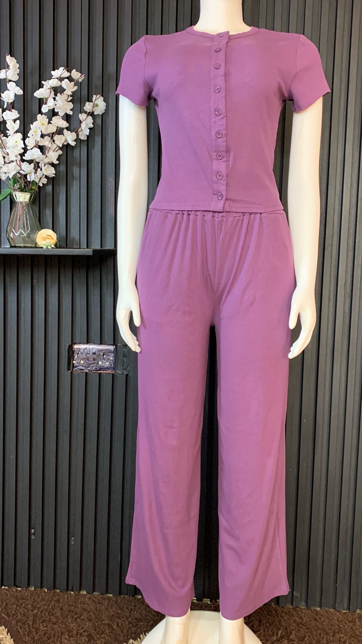 ComfortEase Women’s Ribbed Lounge Set – Soft Casual Two-Piece Outfit Nigeria 2 ComfortEase Women’s Ribbed Lounge Set – Soft Casual Two-Piece Outfit Nigeria - Image 2