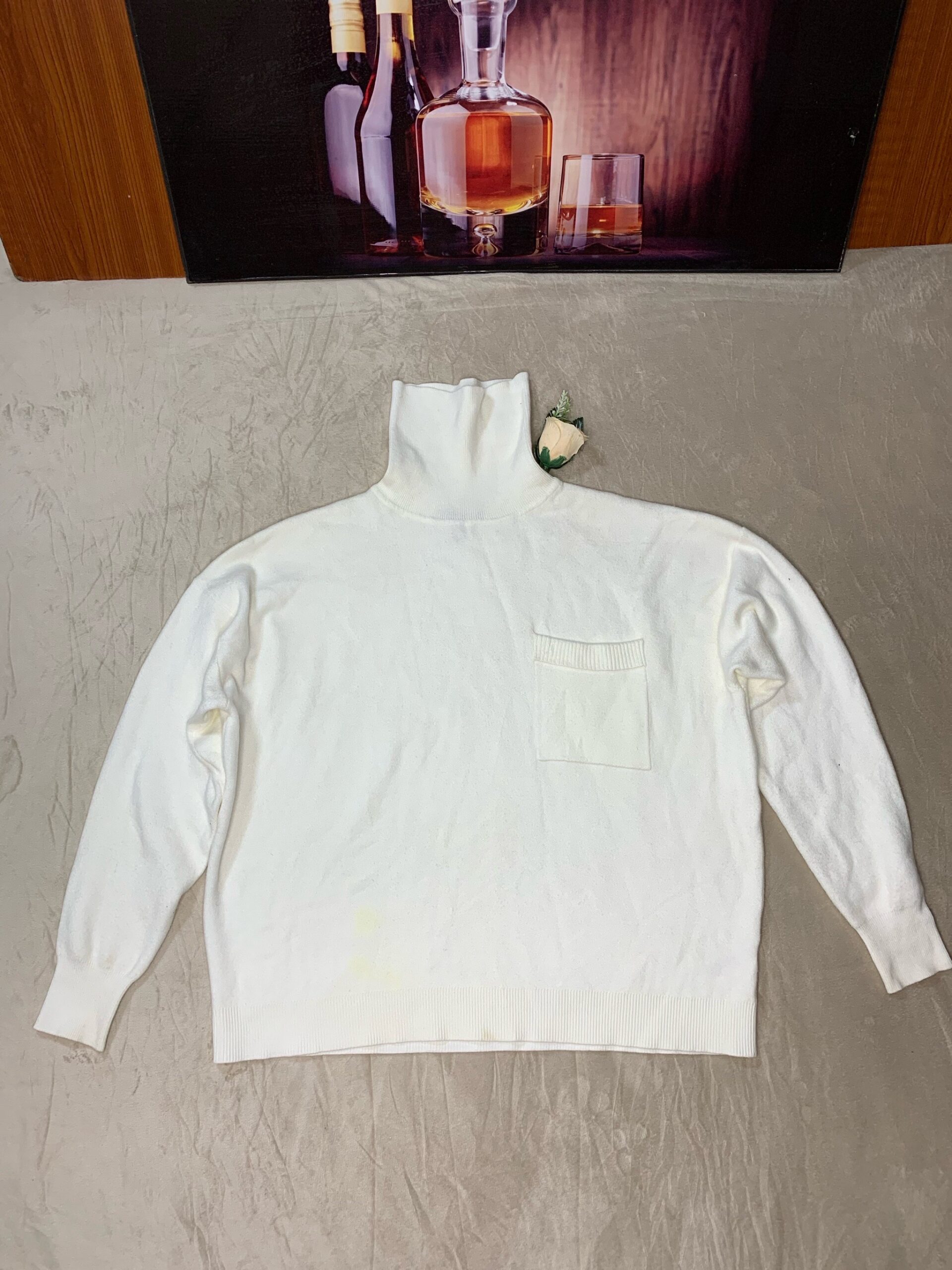 Women’s White Turtleneck Sweater – Loose Fit Knit Pullover Nigeria 4 Women’s White Turtleneck Sweater – Loose Fit Knit Pullover Nigeria - Image 4