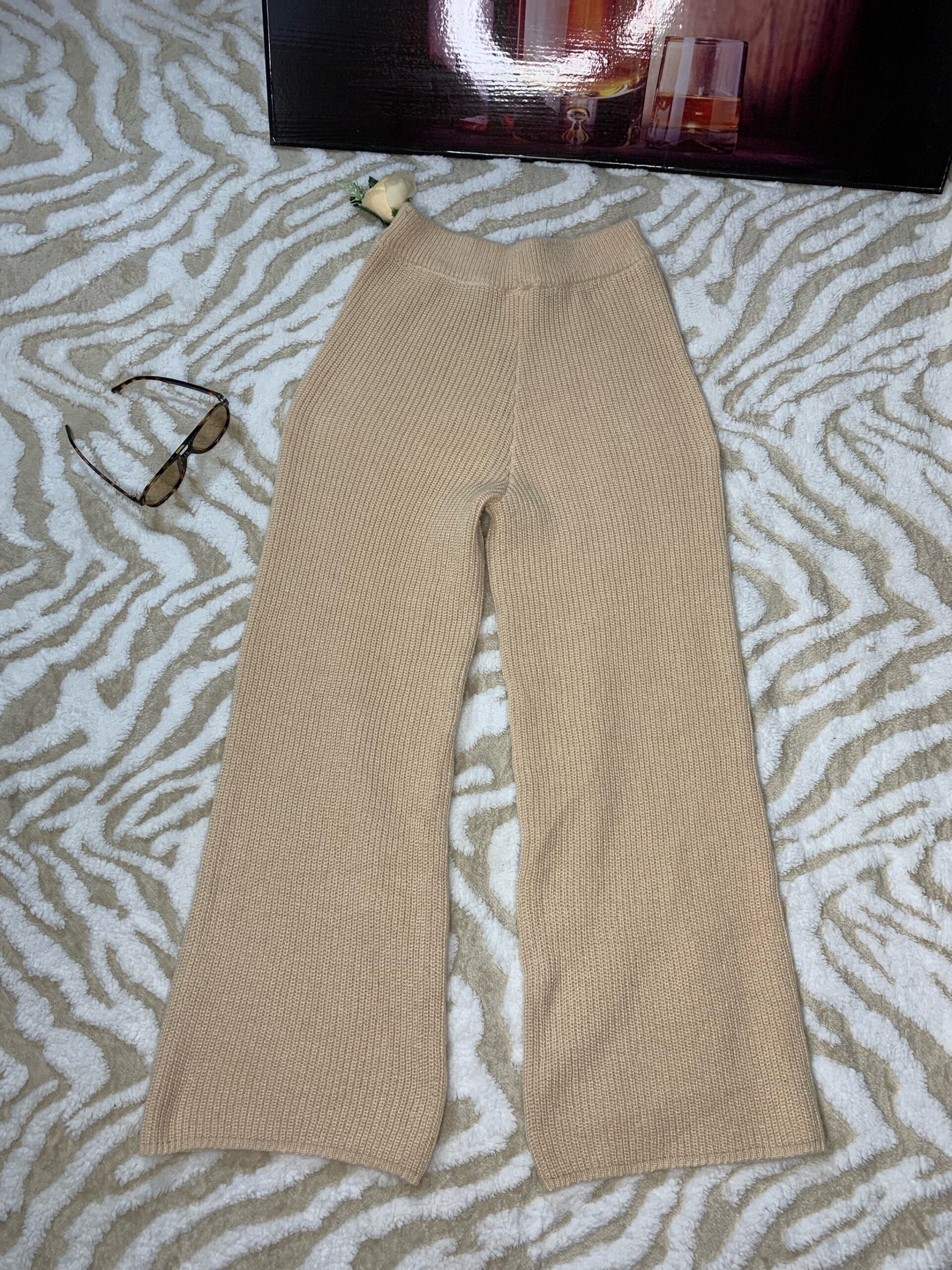 Beige Knit Wide Leg Pants 4 Beige Knit Wide Leg Pants