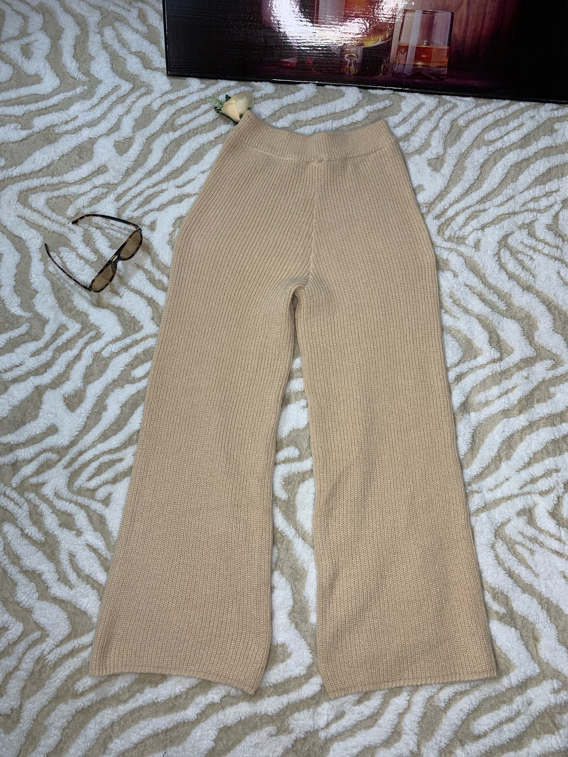Beige Knit Wide Leg Pants 5 Beige Knit Wide Leg Pants