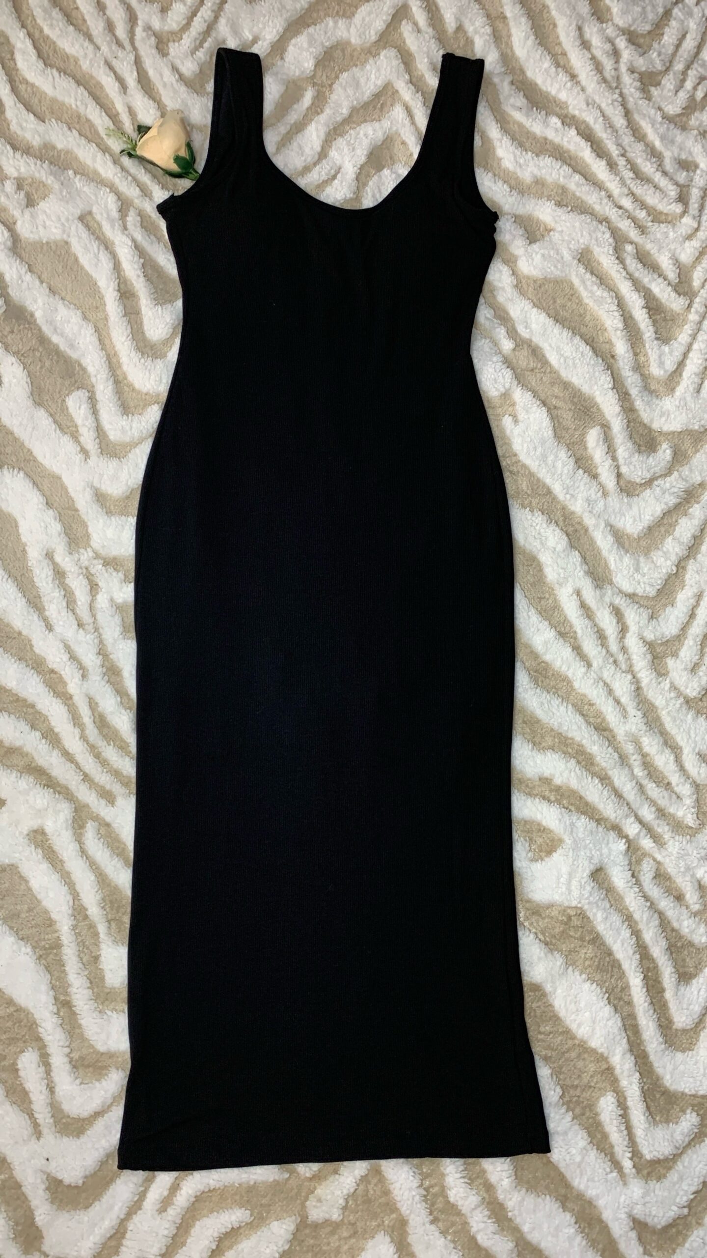 Elegant SculptFit Black Bodycon Midi Dress – Premium Women's Ribbed Figure-Hugging Gown 5 Elegant SculptFit Black Bodycon Midi Dress – Premium Women's Ribbed Figure-Hugging Gown - Image 5