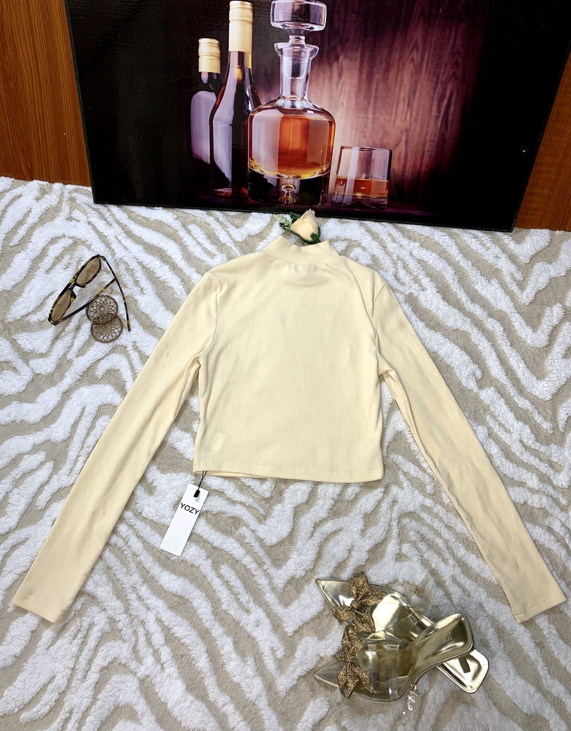 Fitted Turtleneck Crop Top 2 Fitted Turtleneck Crop Top - Image 2