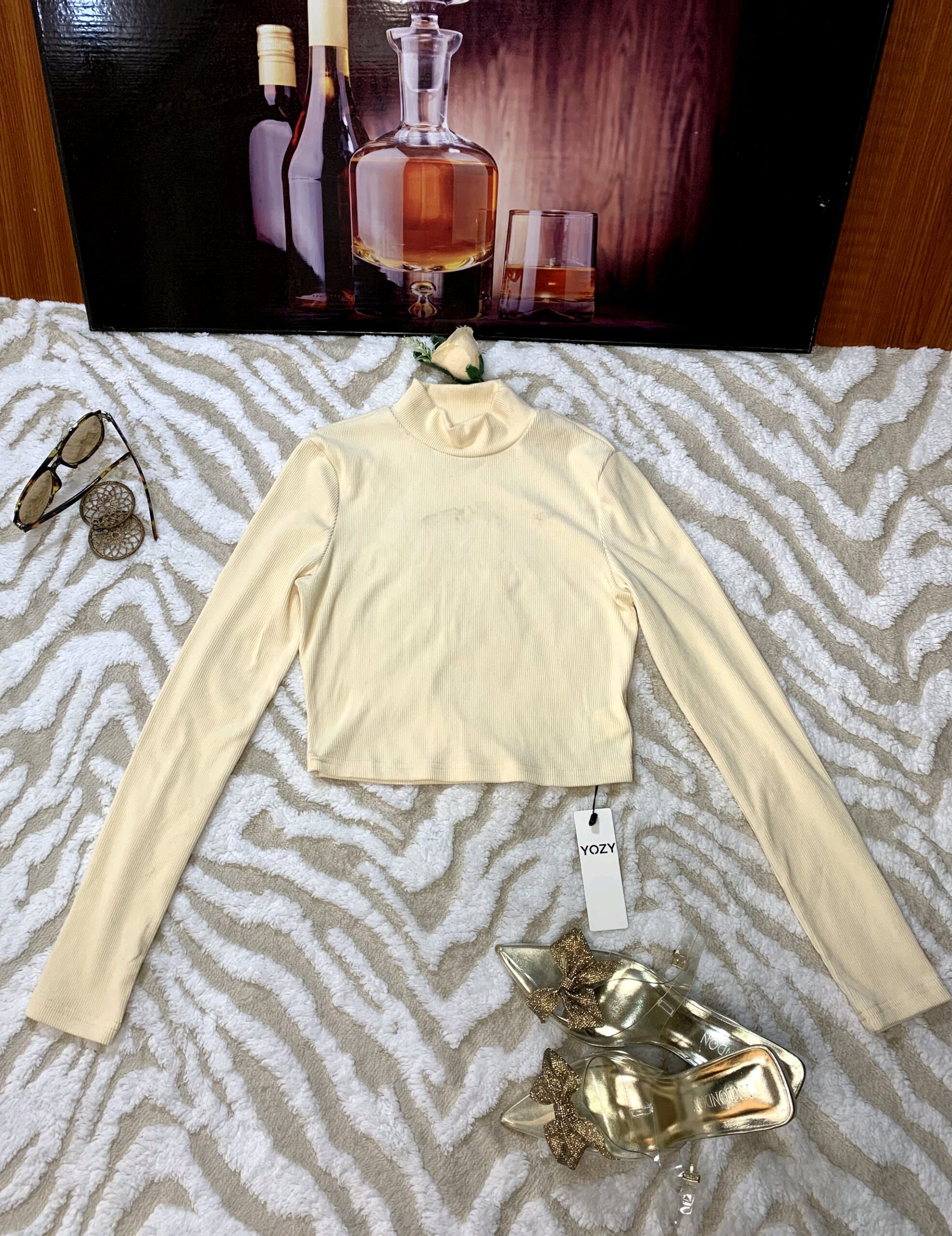 Fitted Turtleneck Crop Top 3 Fitted Turtleneck Crop Top - Image 3