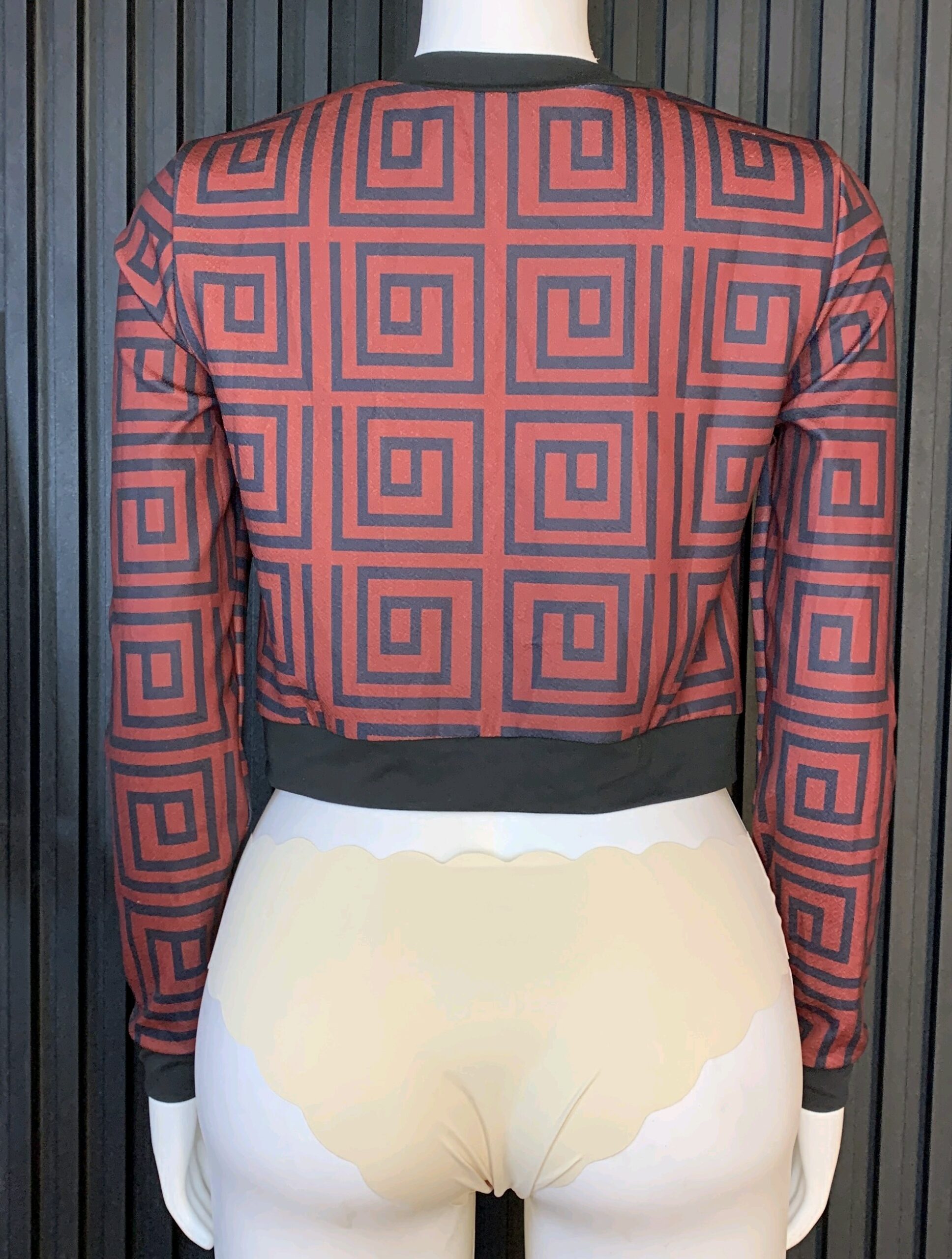 Women's Geometric Crop Jacket 5 Women's Geometric Crop Jacket - Image 5