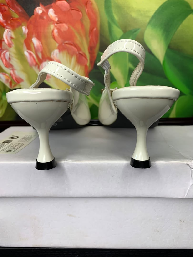 Elegant Pearl Buckle Slingback Heels – Luxury Women's White Occasion Shoes Nigeria 5 Elegant Pearl Buckle Slingback Heels – Luxury Women's White Occasion Shoes Nigeria - Image 5