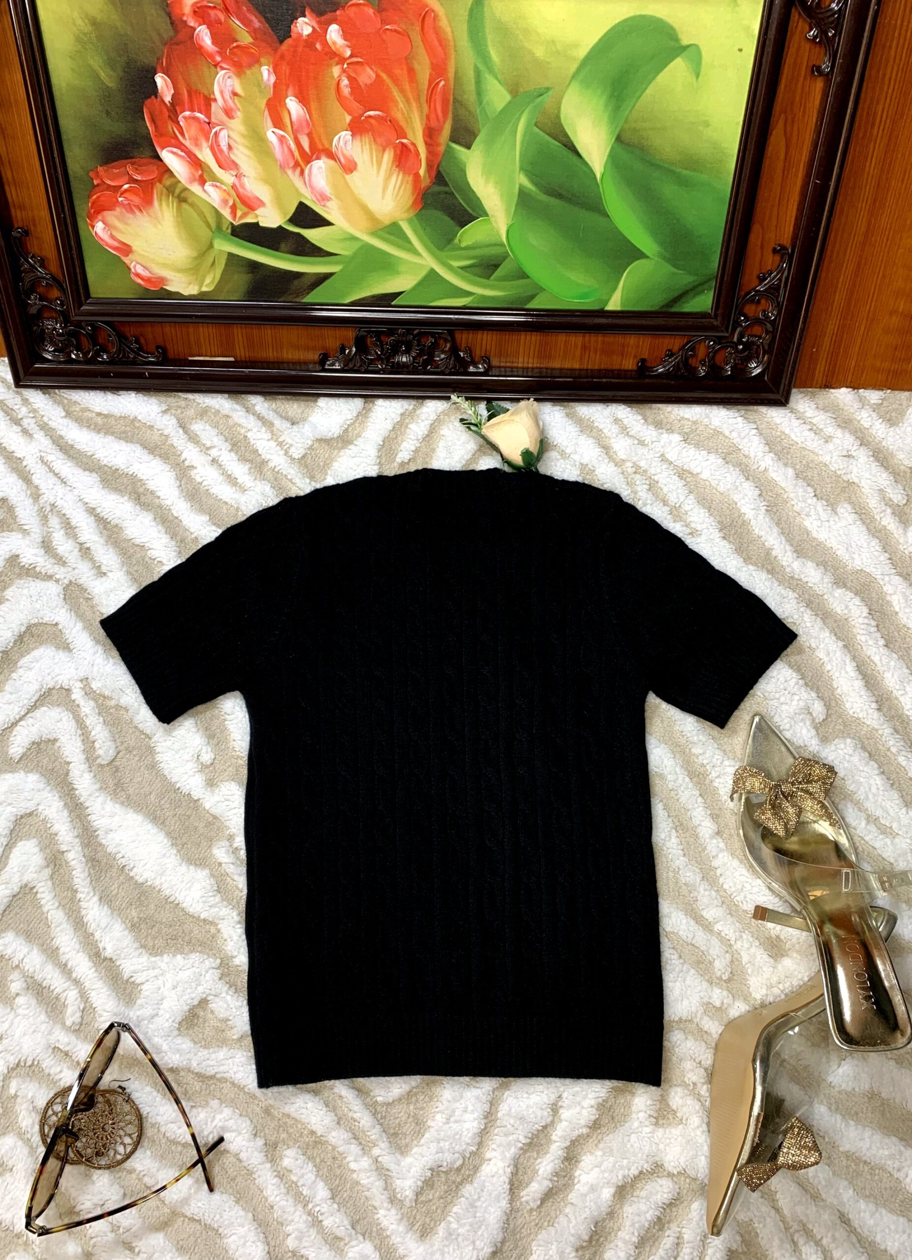 Ribbed Asymmetric Short Sleeve Top 2 Ribbed Asymmetric Short Sleeve Top - Image 2