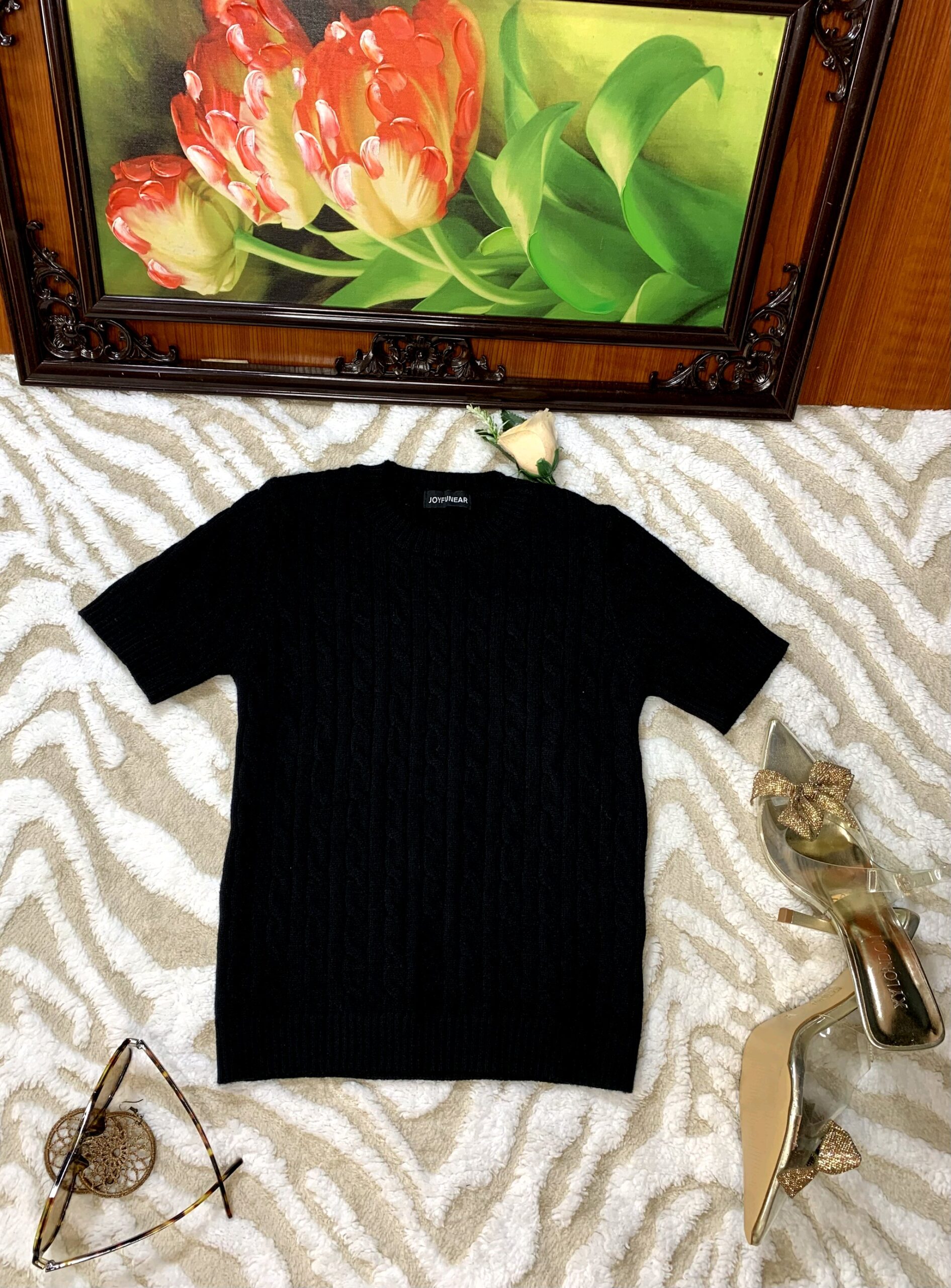 Ribbed Asymmetric Short Sleeve Top 3 Ribbed Asymmetric Short Sleeve Top - Image 3