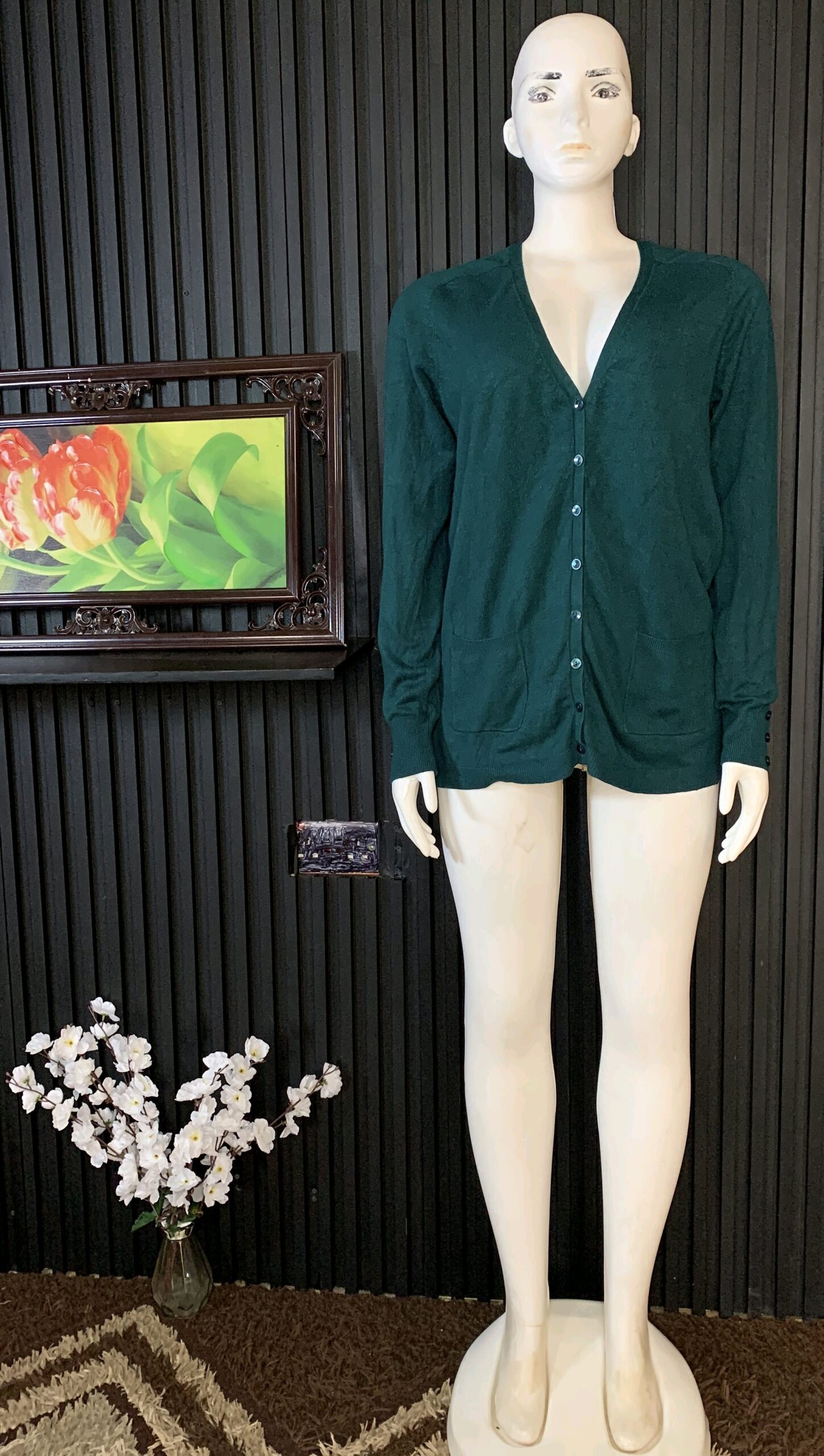 Teal Knit Cardigan 1 Teal Knit Cardigan