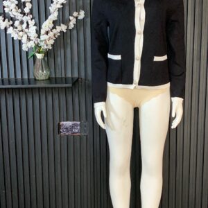 Black and White Knit Cardigan Set