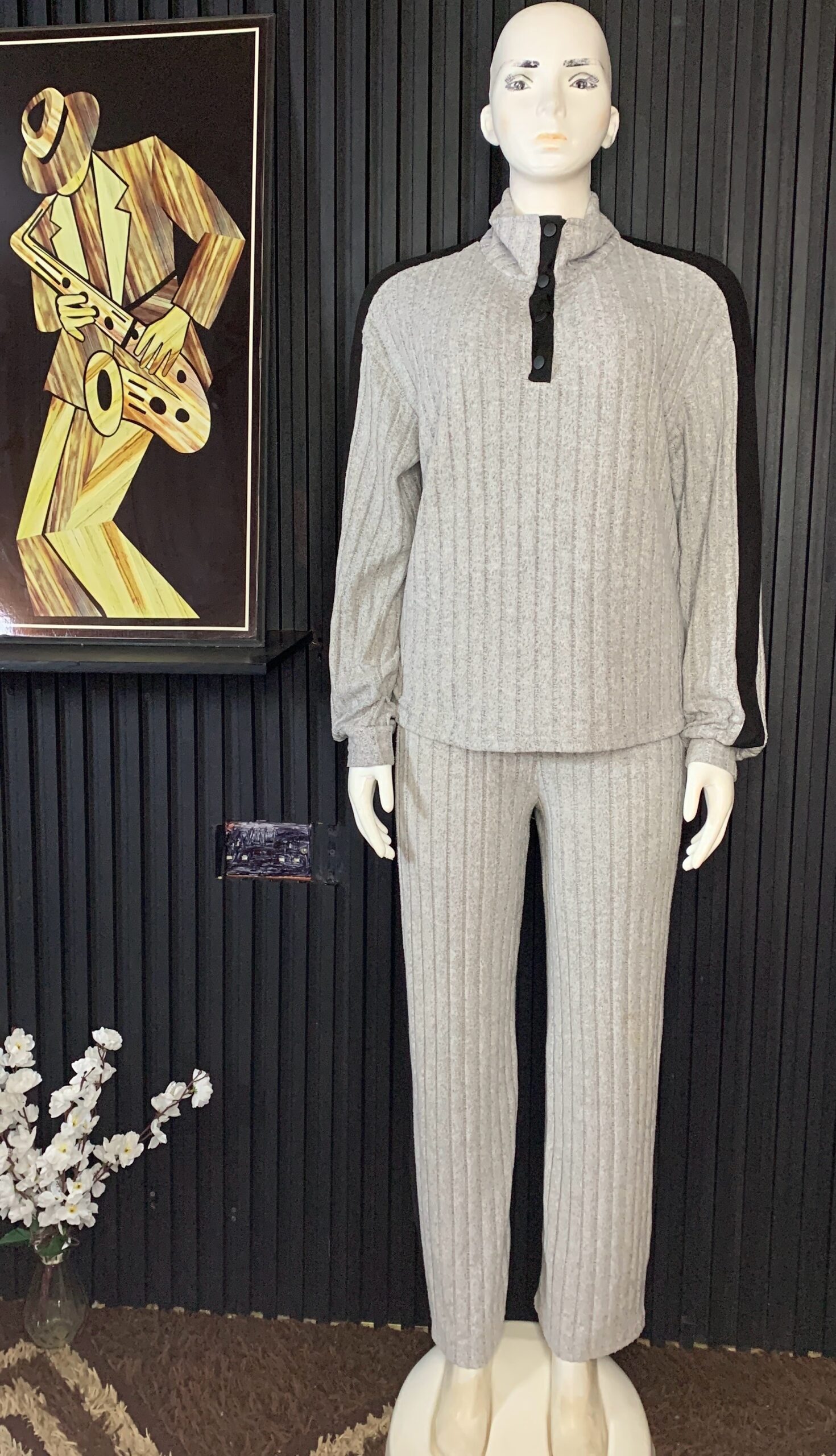 Ribbed Knit Loungewear Two Piece Set 1 Ribbed Knit Loungewear Two Piece Set