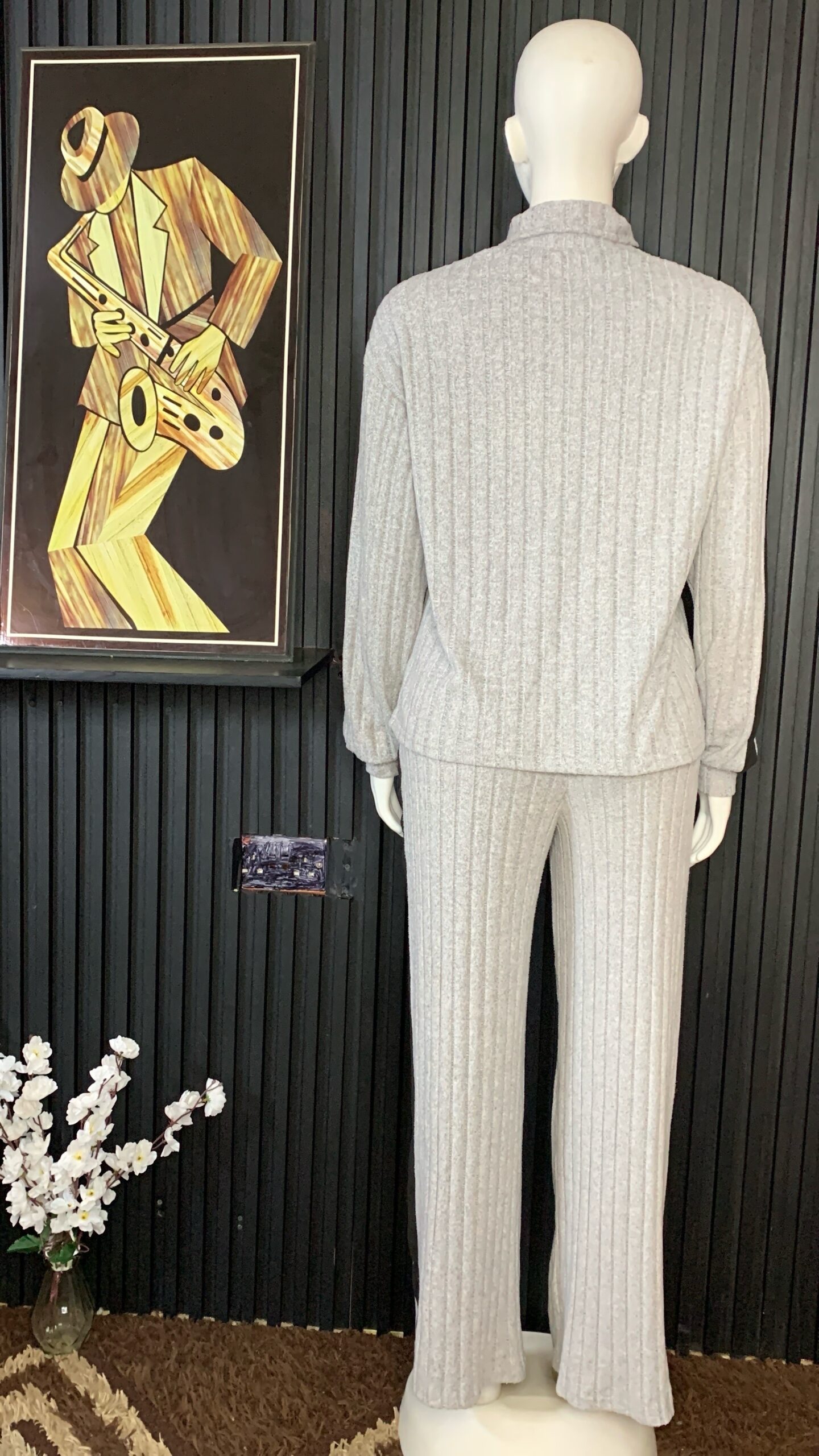 Ribbed Knit Loungewear Two Piece Set 3 Ribbed Knit Loungewear Two Piece Set - Image 3