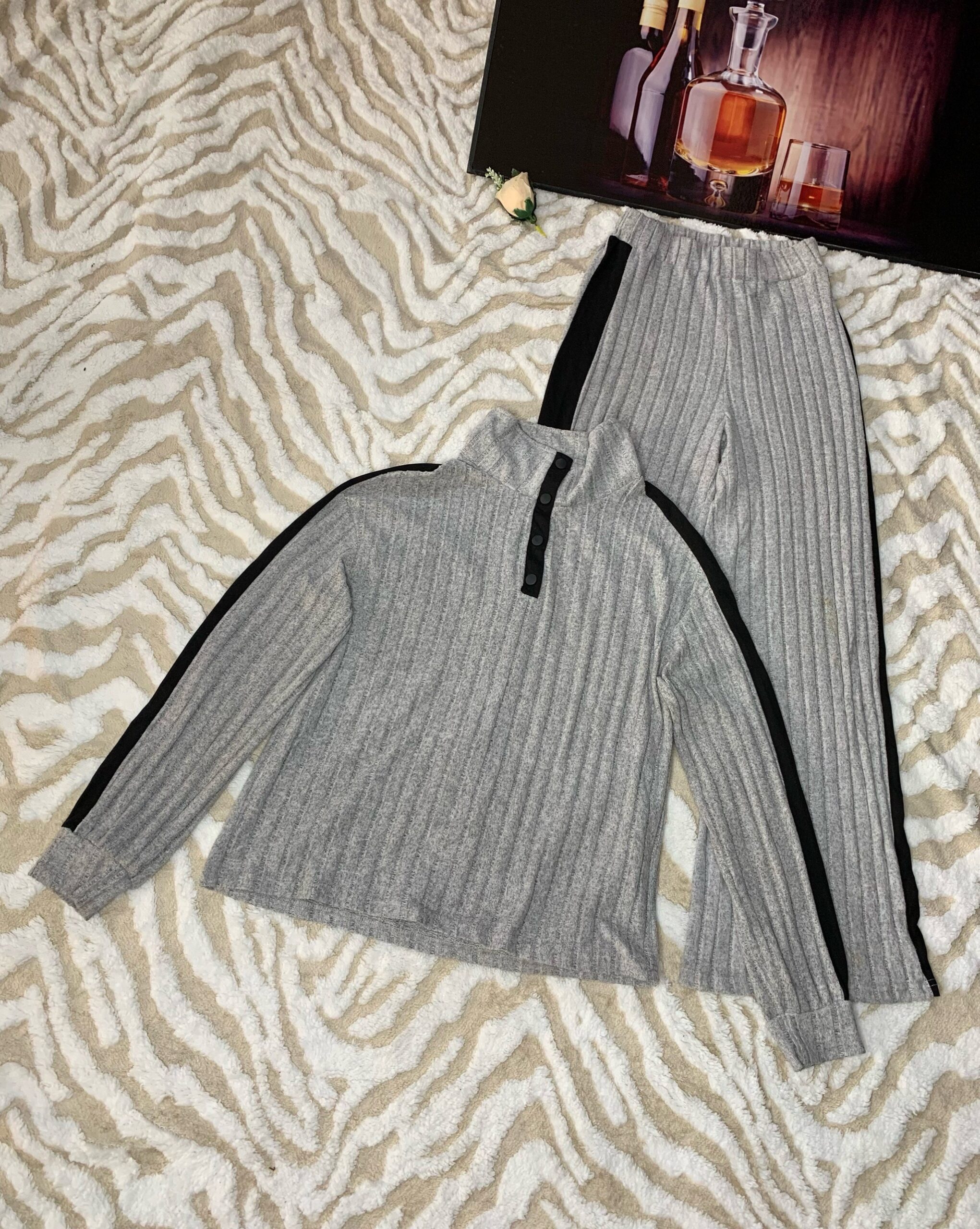 Ribbed Knit Loungewear Two Piece Set 4 Ribbed Knit Loungewear Two Piece Set - Image 4