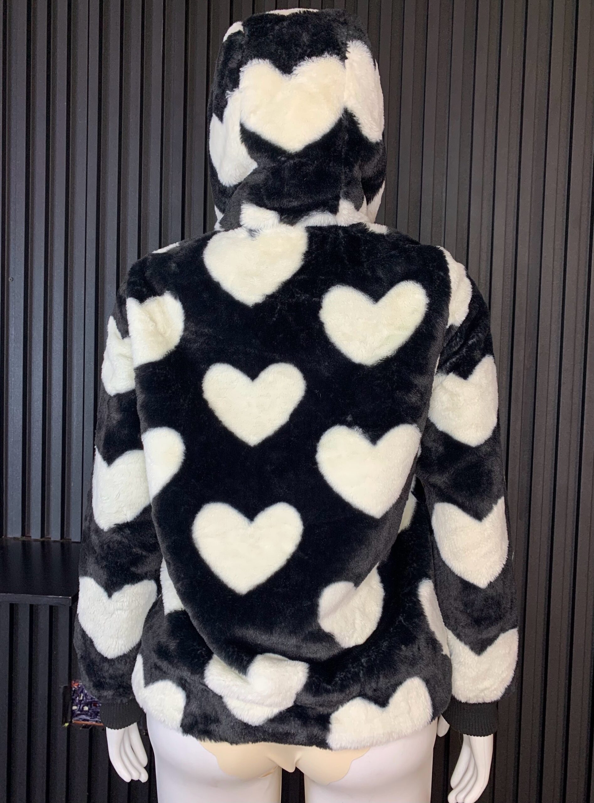 Faux Fur Heart Jacket– Hooded 3 Faux Fur Heart Jacket– Hooded - Image 3