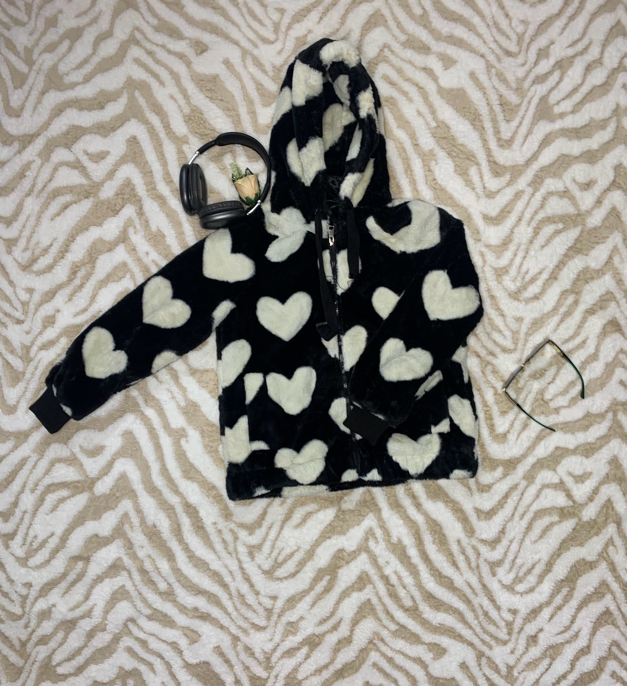 Faux Fur Heart Jacket– Hooded 4 Faux Fur Heart Jacket– Hooded - Image 4