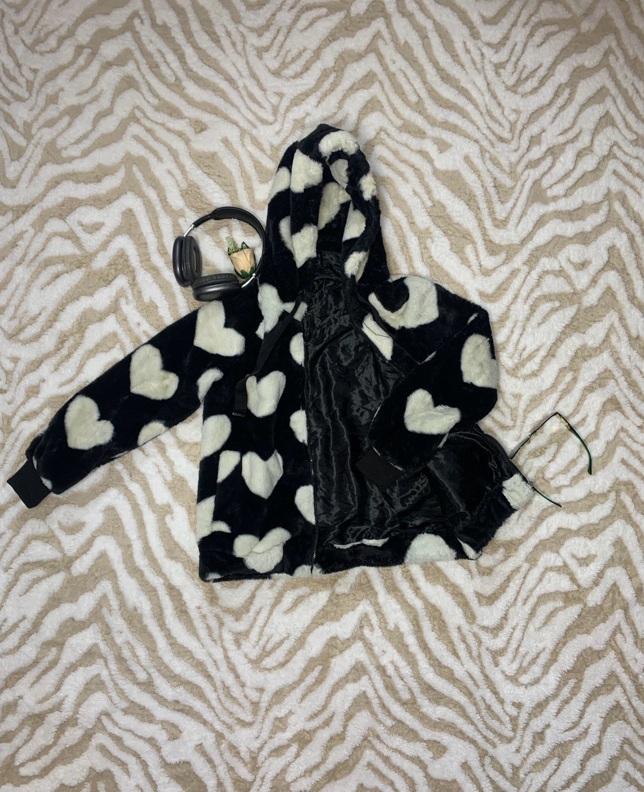 Faux Fur Heart Jacket– Hooded 5 Faux Fur Heart Jacket– Hooded - Image 5