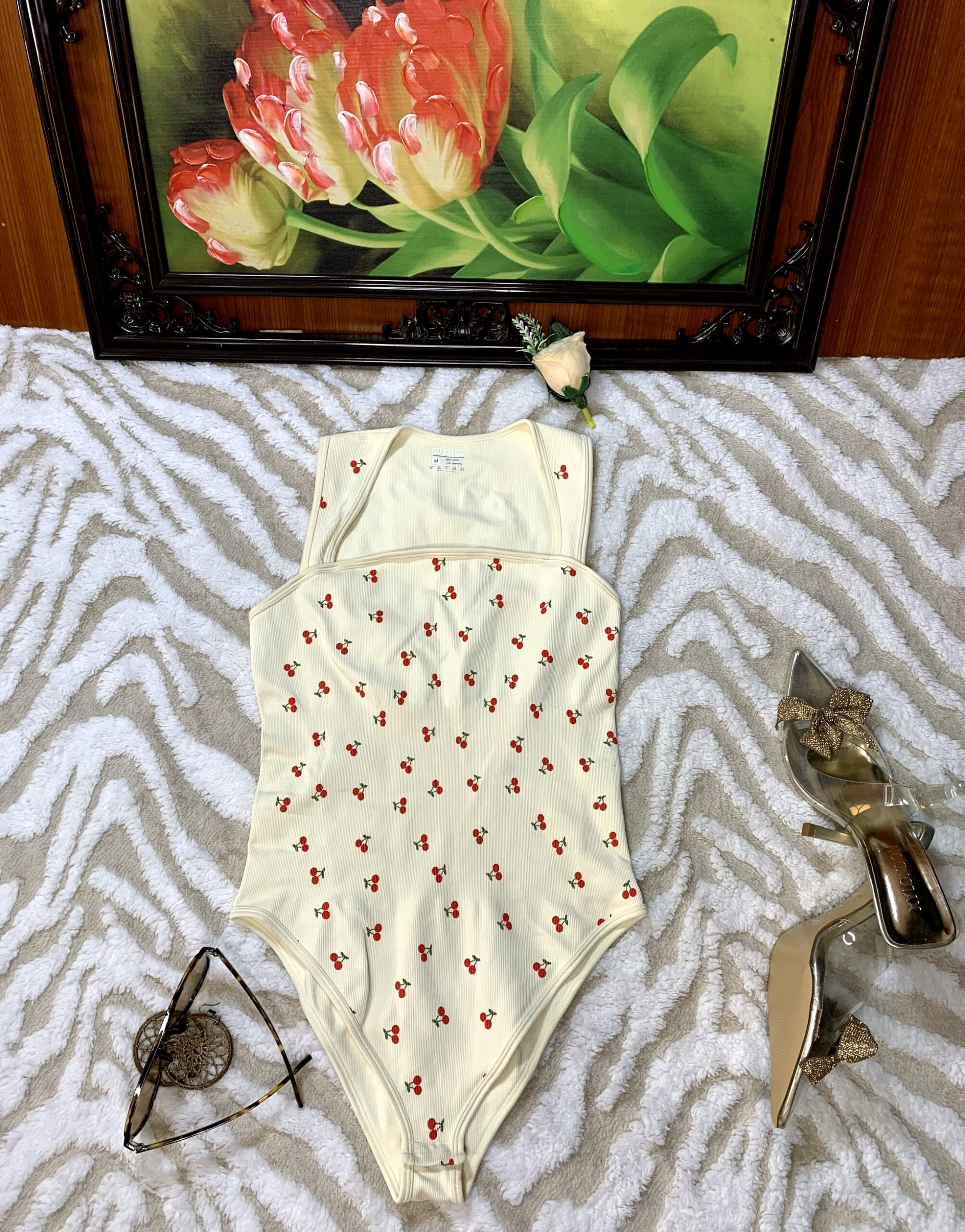 Cherry Print Women’s Bodysuit 5 Cherry Print