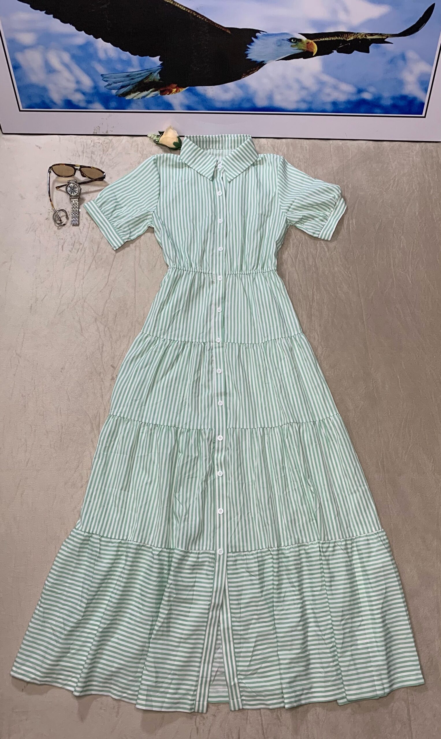 Elegant Pastel Green Tiered Maxi Dress – Premium Women's Flowing Summer Gown 2 Elegant Pastel Green Tiered Maxi Dress – Premium Women's Flowing Summer Gown - Image 2