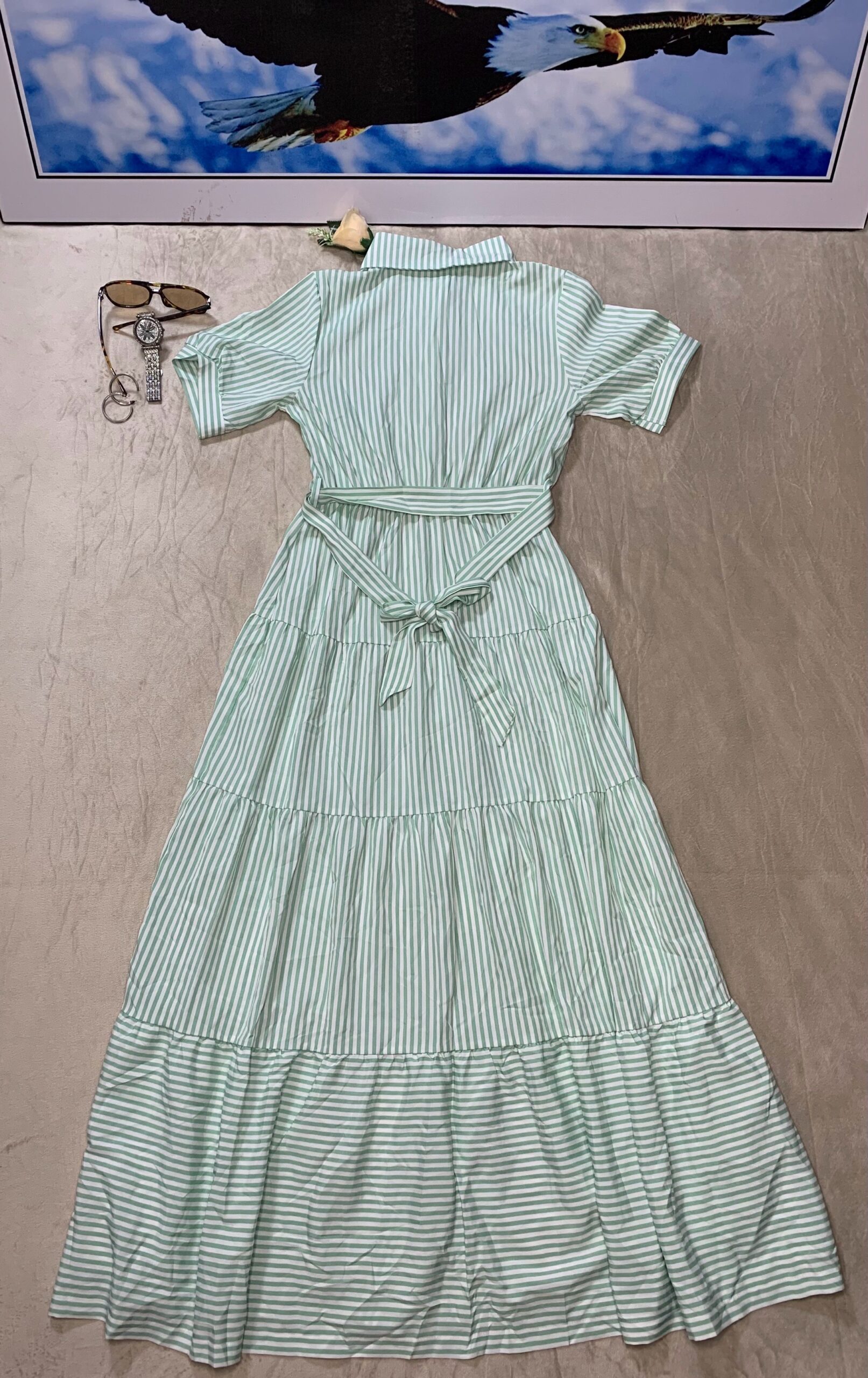 Elegant Pastel Green Tiered Maxi Dress – Premium Women's Flowing Summer Gown 3 Elegant Pastel Green Tiered Maxi Dress – Premium Women's Flowing Summer Gown - Image 3