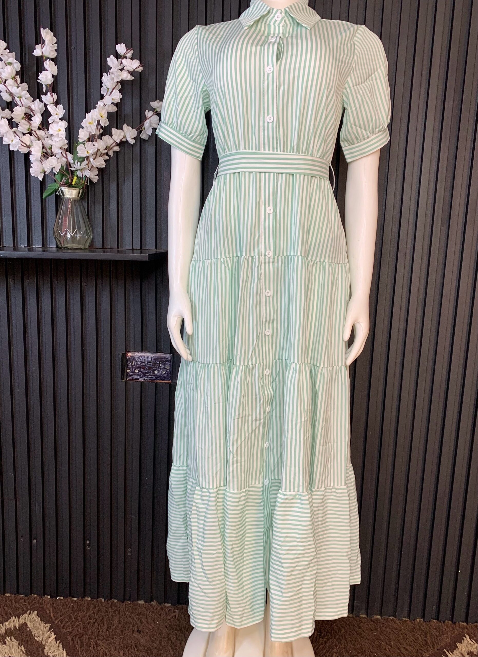 Elegant Pastel Green Tiered Maxi Dress – Premium Women's Flowing Summer Gown 4 Elegant Pastel Green Tiered Maxi Dress – Premium Women's Flowing Summer Gown - Image 4
