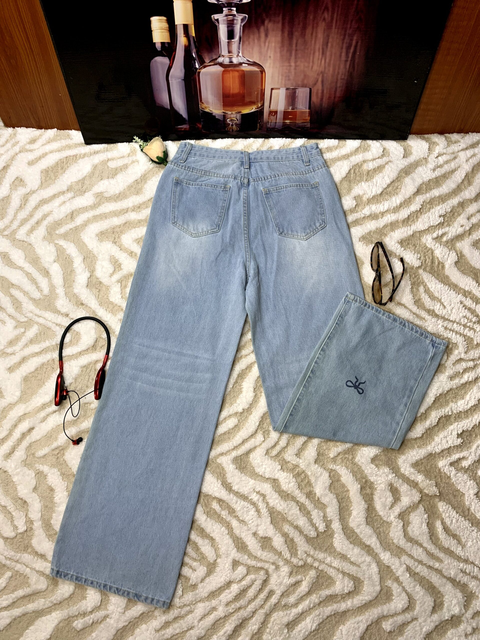 Bow Embroider Wide Leg Jean 4 Bow Embroider Wide Leg Jean
