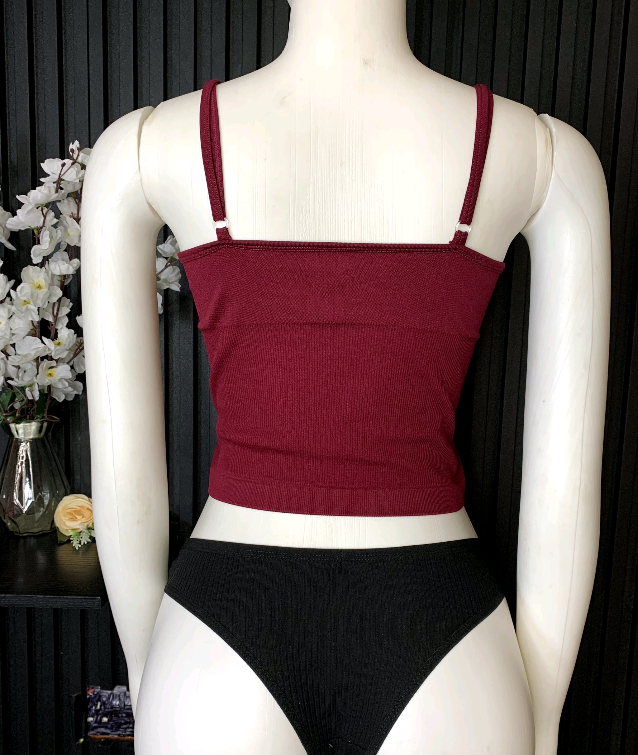 Maroon Ribbed Camisole 3 Maroon Ribbed Camisole - Image 3
