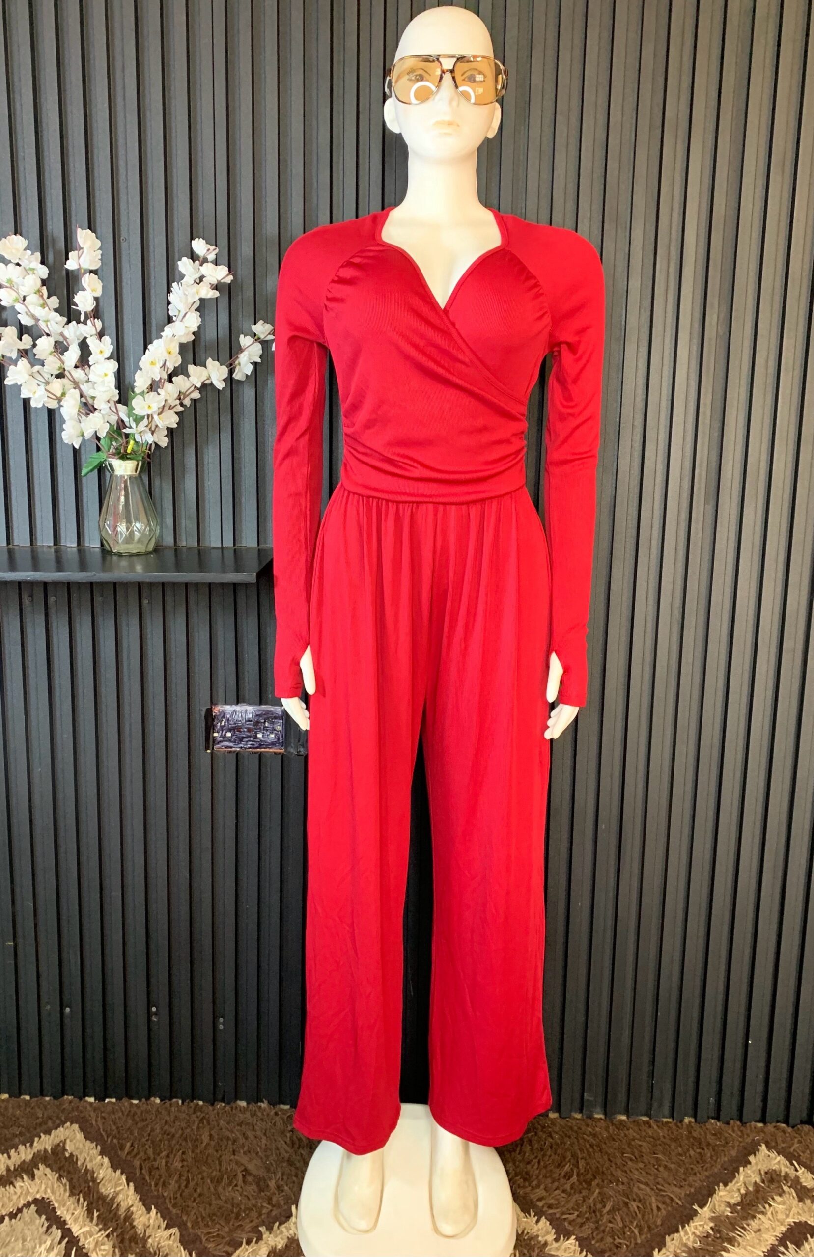 Long Sleeve Wrap Jumpsuit 2 Long Sleeve Wrap Jumpsuit - Image 2