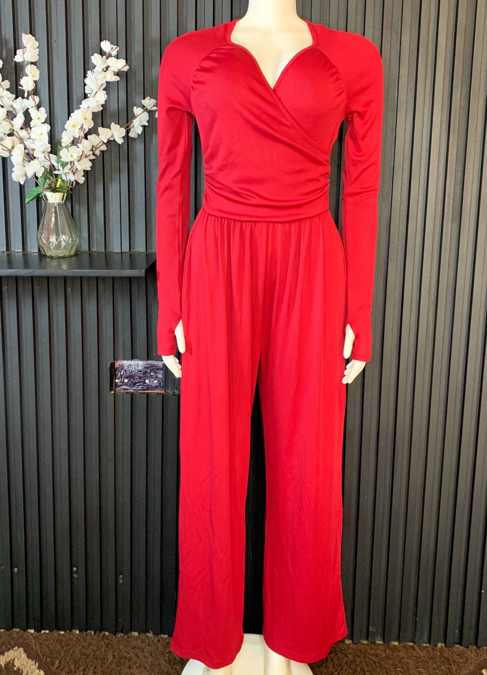 Long Sleeve Wrap Jumpsuit 3 Long Sleeve Wrap Jumpsuit - Image 3