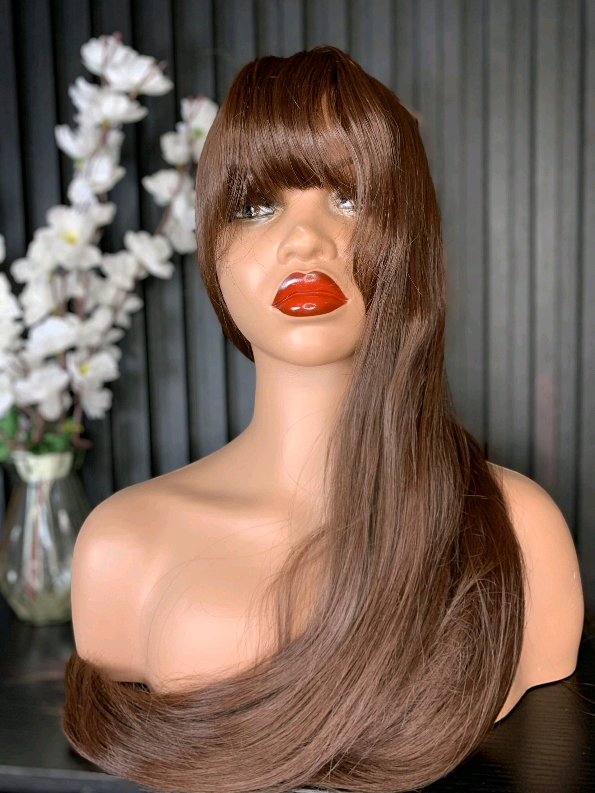 Brown Human Hair Wig 2 Brown Human Hair Wig - Image 2